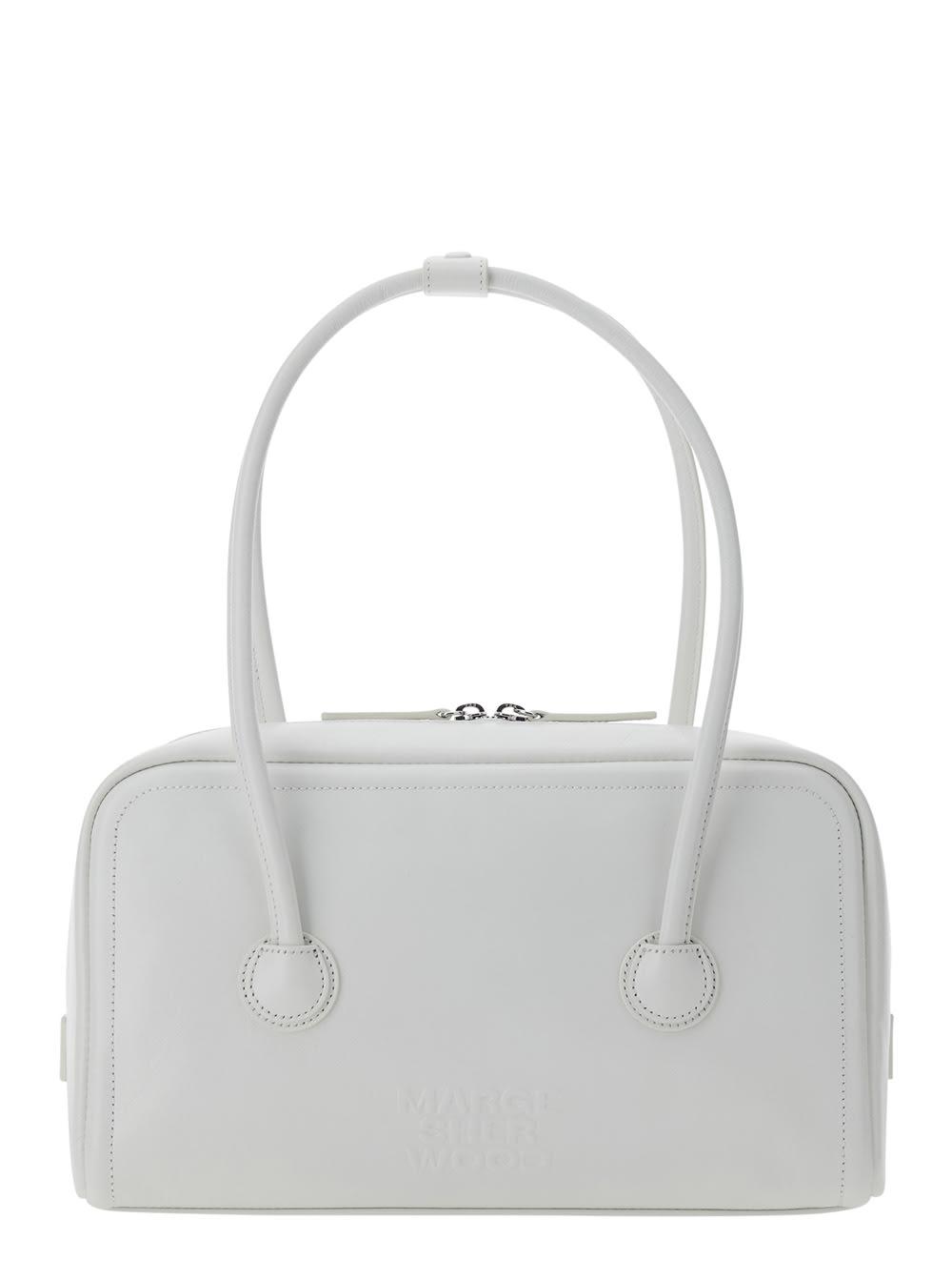 marge sherwood shoulder bag soft boston small with white leather details for women