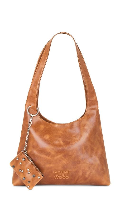 margesherwood large halter hobo bag in cognac.