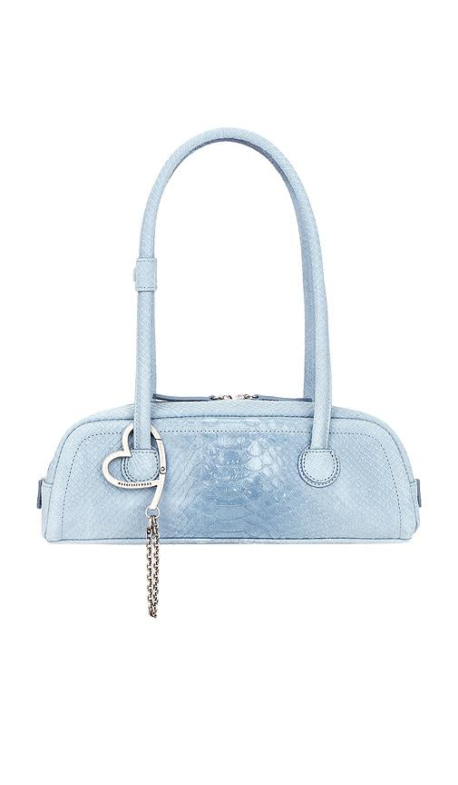 margesherwood soft boston east / west mini shoulder bag in baby blue.