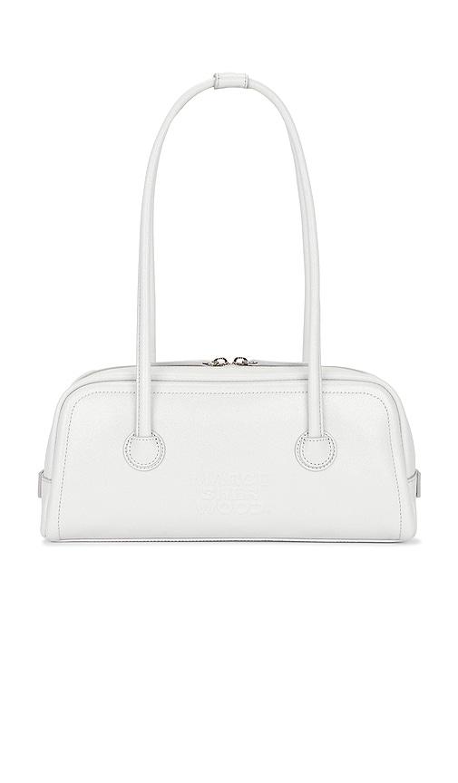 margesherwood soft boston ew shoulder bag in metallic silver.