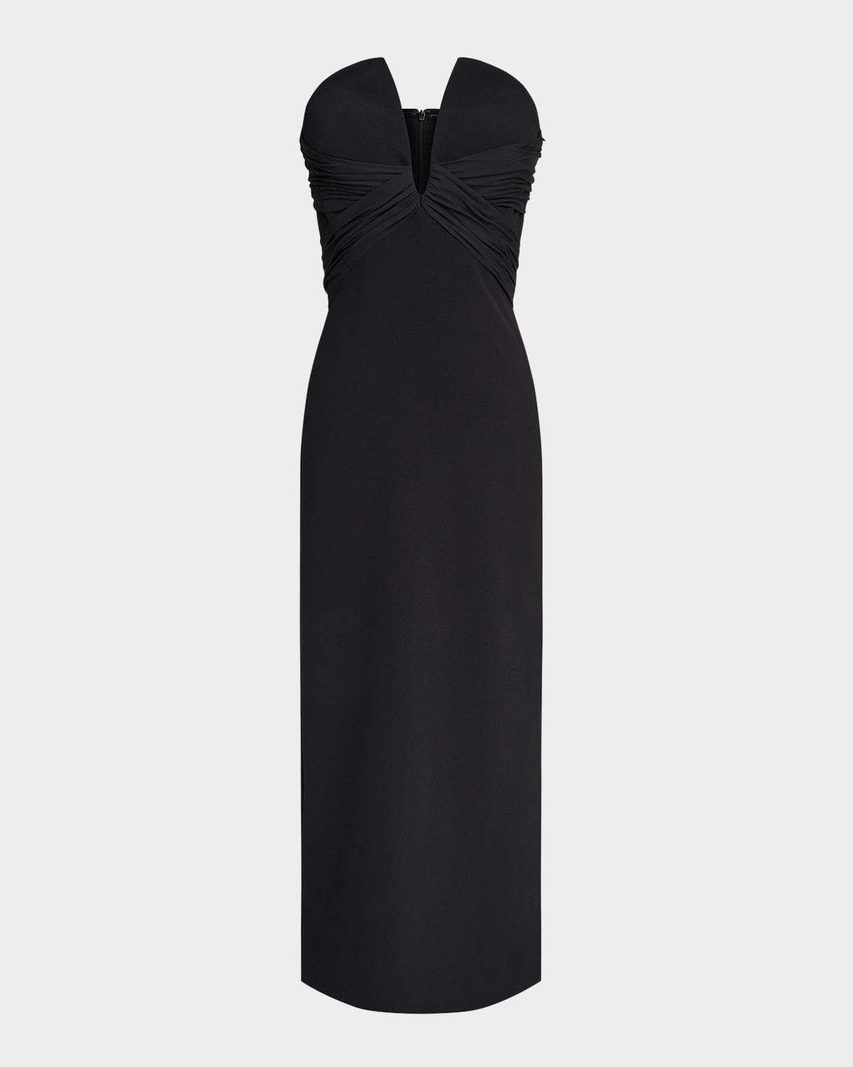 marguerite strapless plunge midi dress