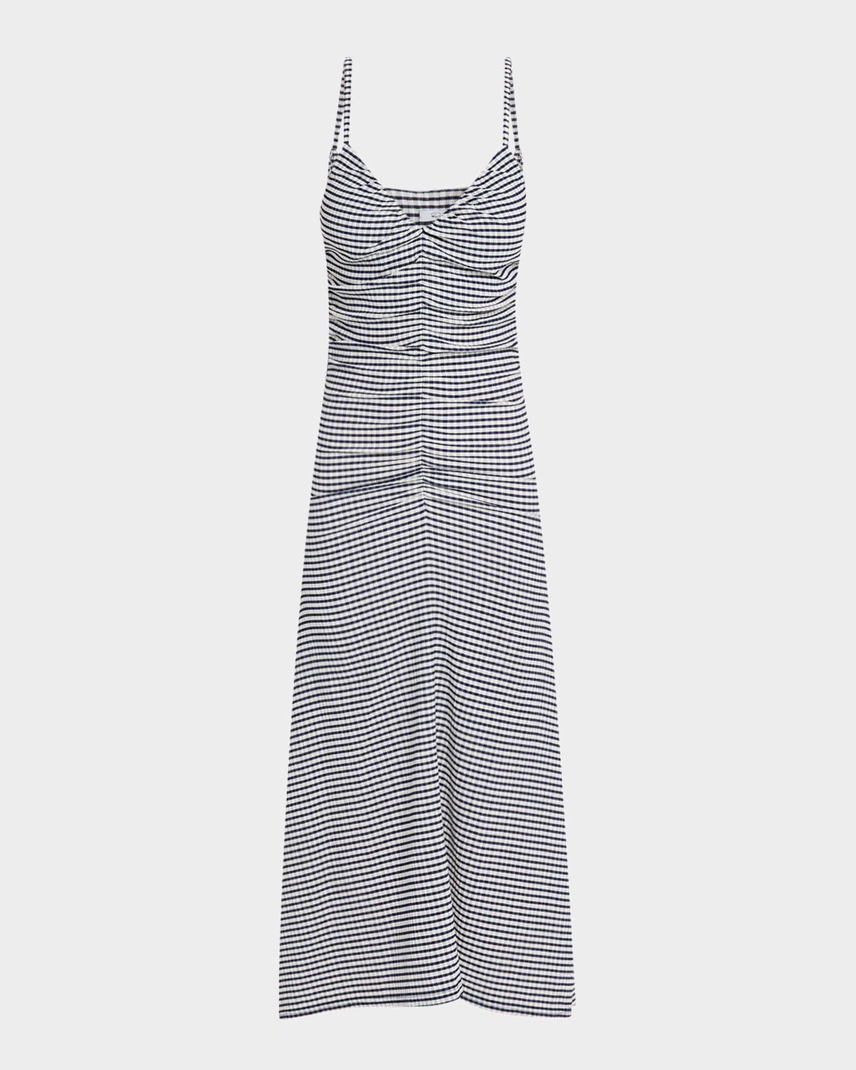 mari gingham midi dress