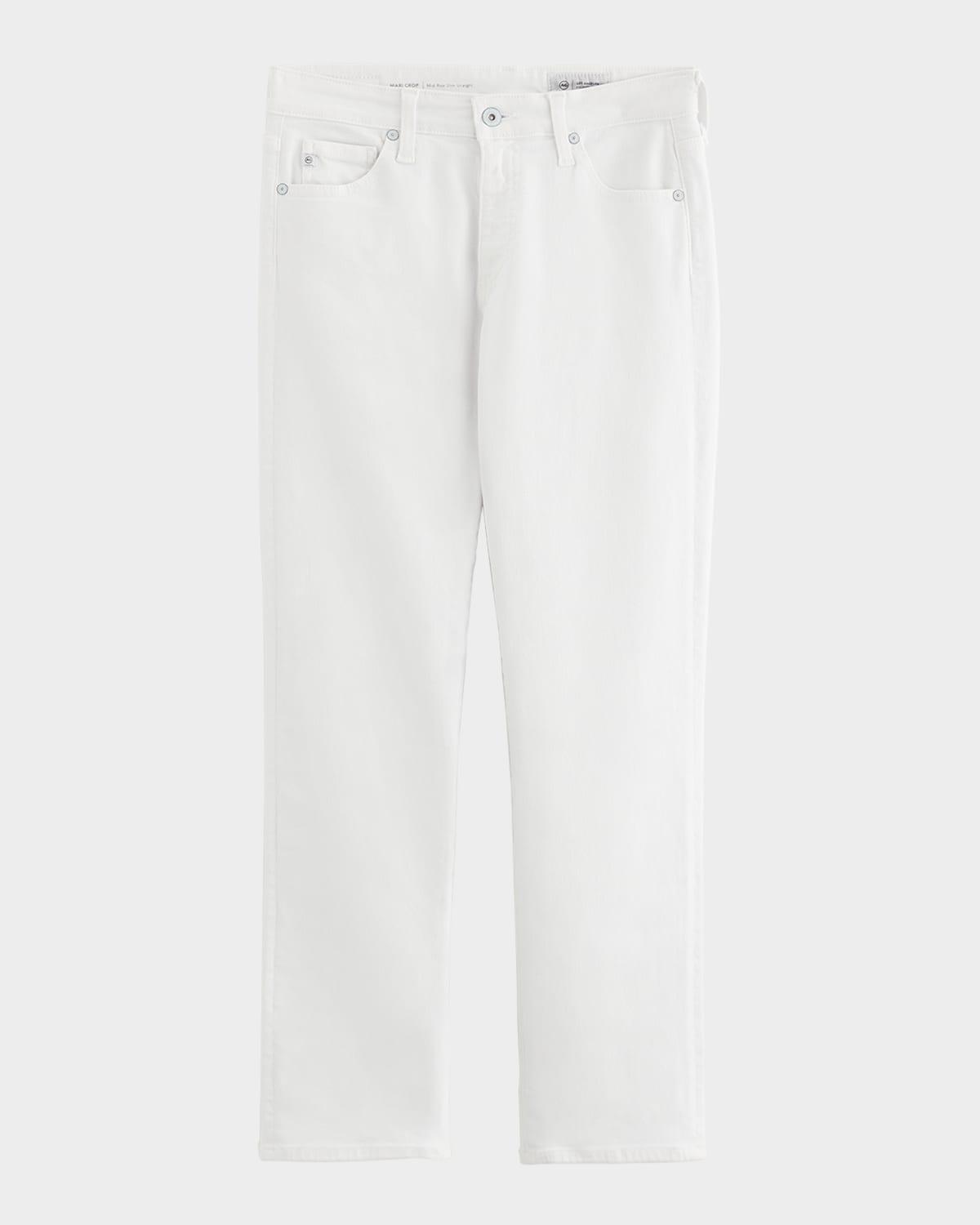 mari mid-rise slim straight crop jeans