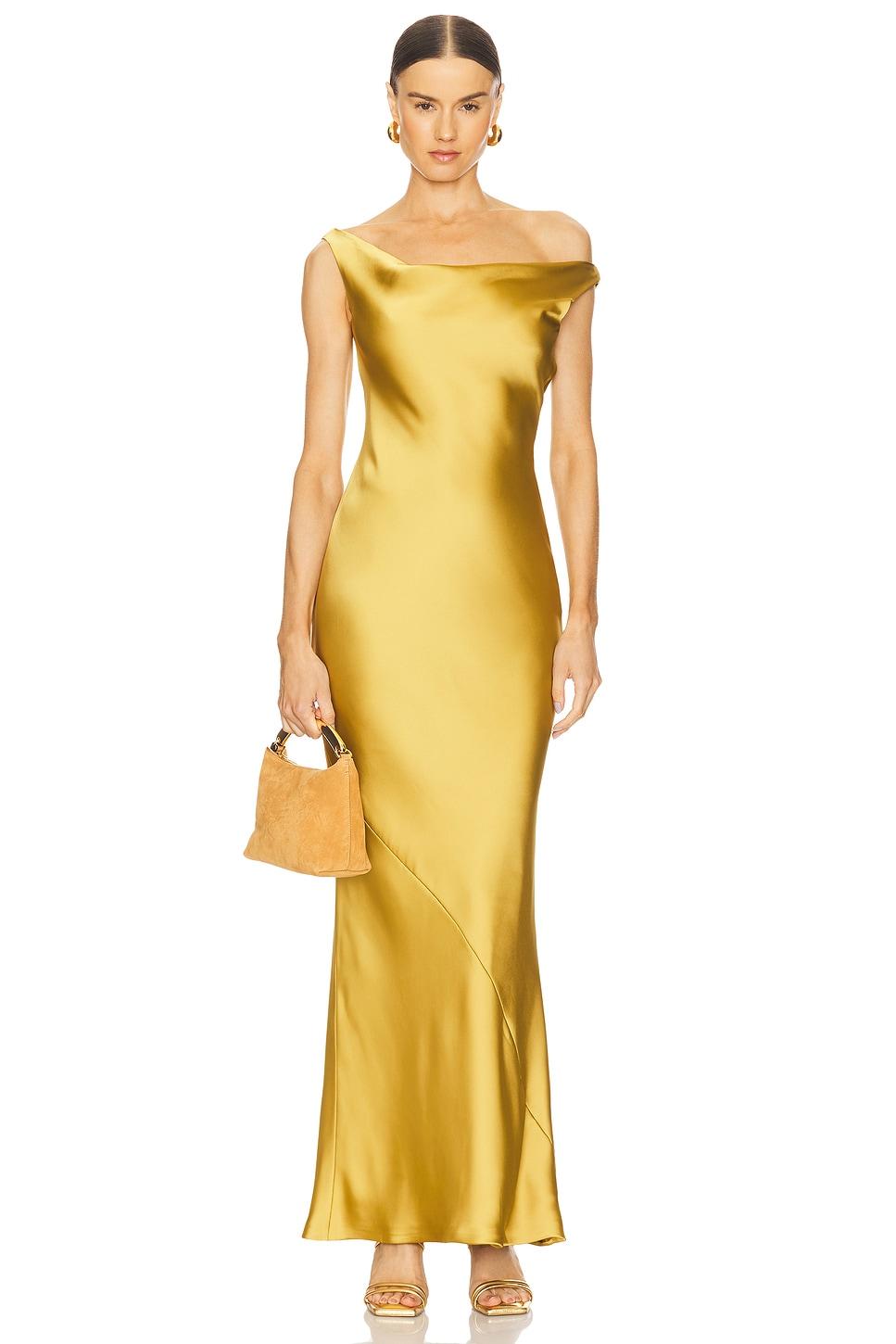 maria drop shoulder gown