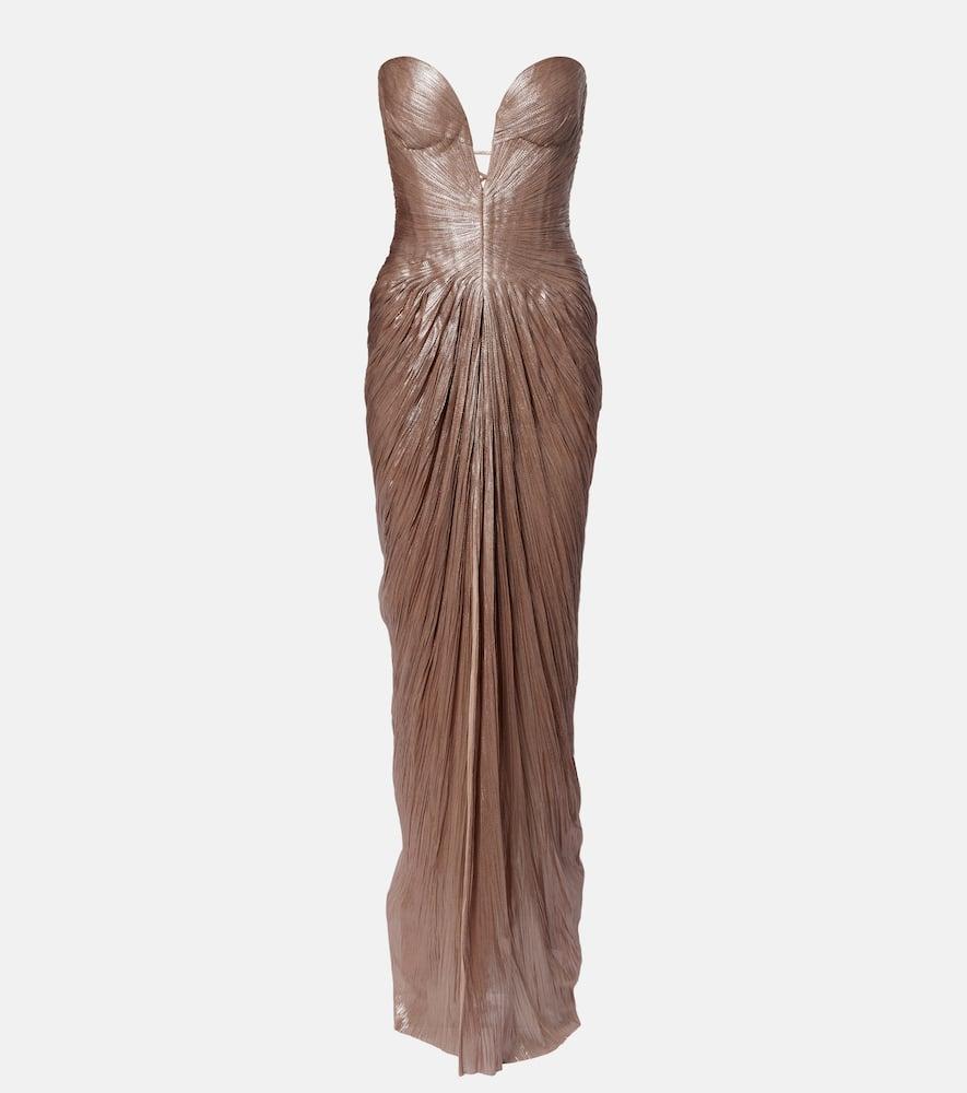 maria lucia hohan alessandra draped lamé gown