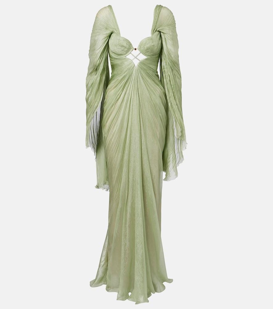 maria lucia hohan cassandra caped silk muslin gown