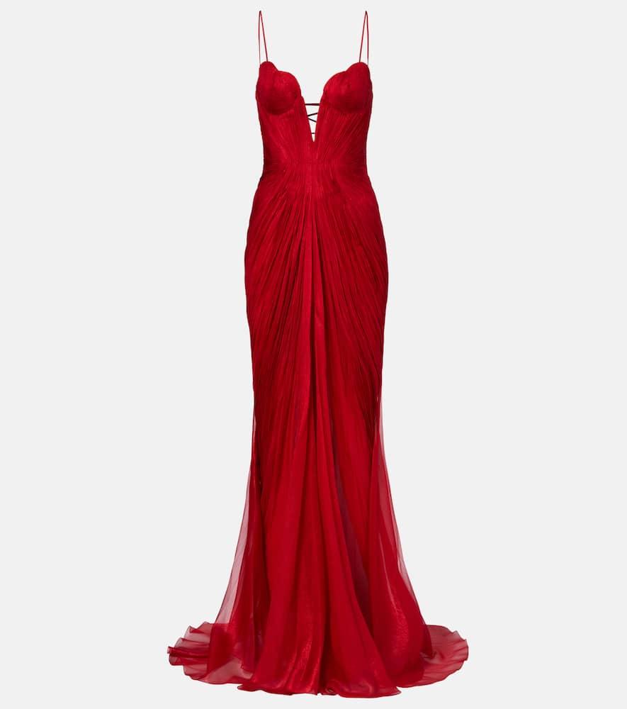 maria lucia hohan cecilia draped silk gown