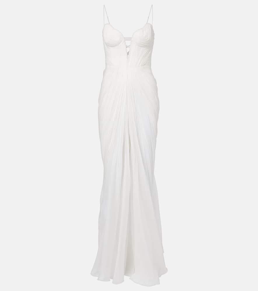 maria lucia hohan cecilia draped silk muslin gown