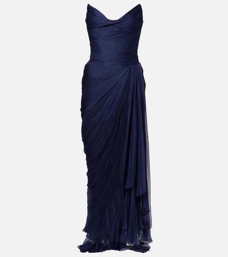 maria lucia hohan heidi ruched silk corset gown