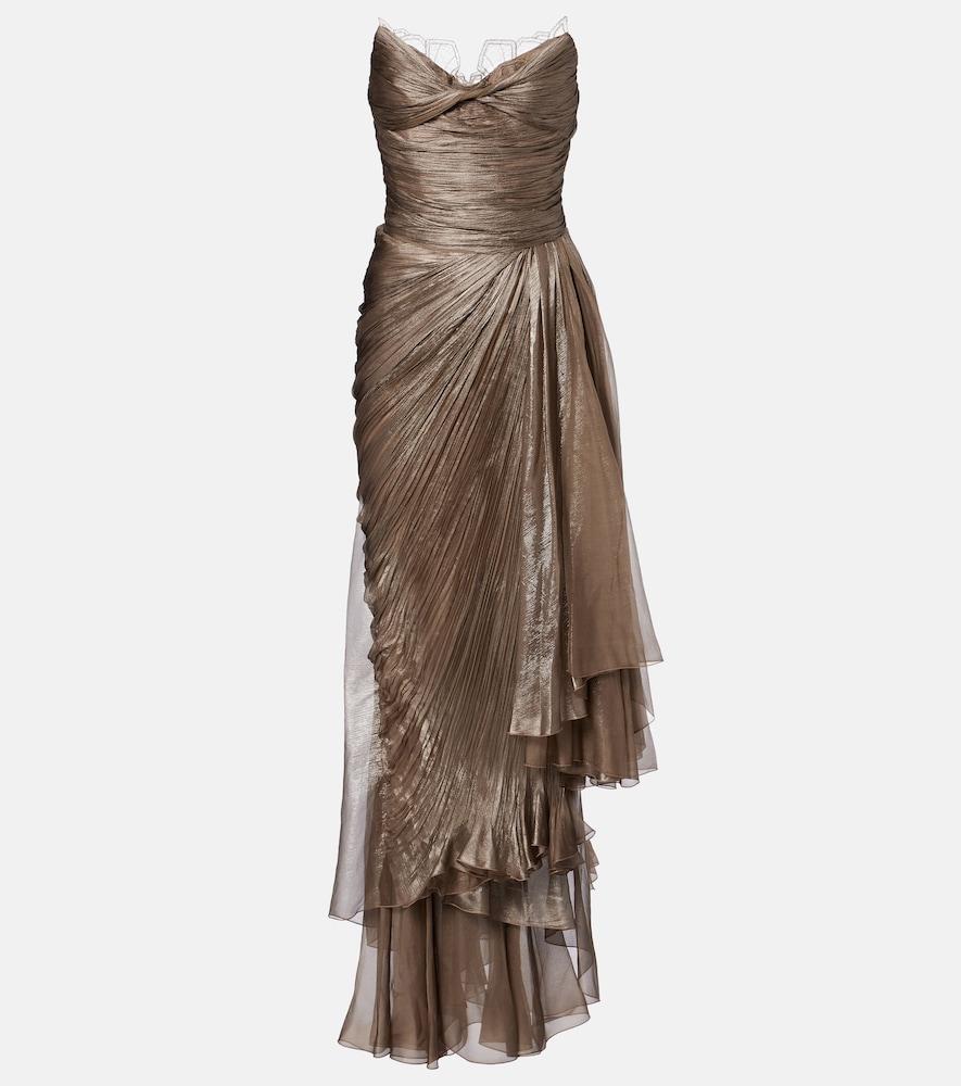 maria lucia hohan jolie lace-trimmed silk bustier dress