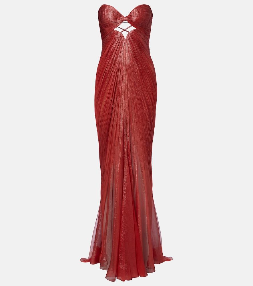 maria lucia hohan rachel draped silk muslin bustier gown