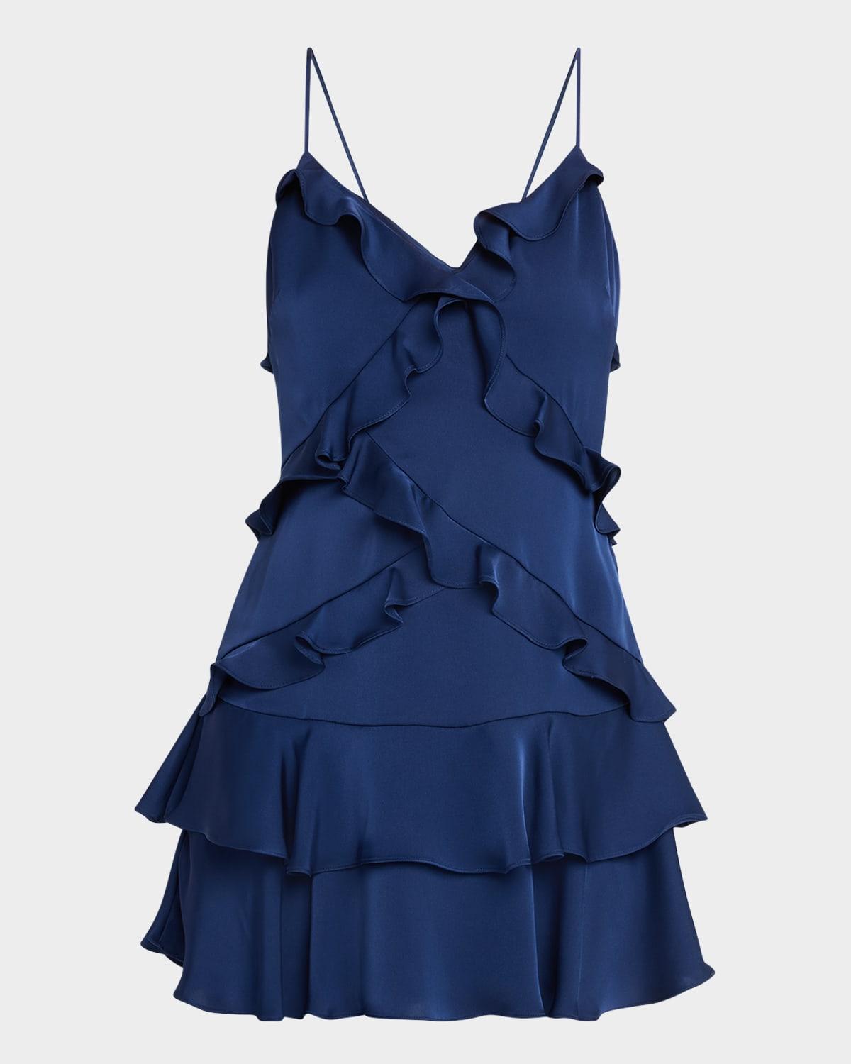 maria ruffle mini dress