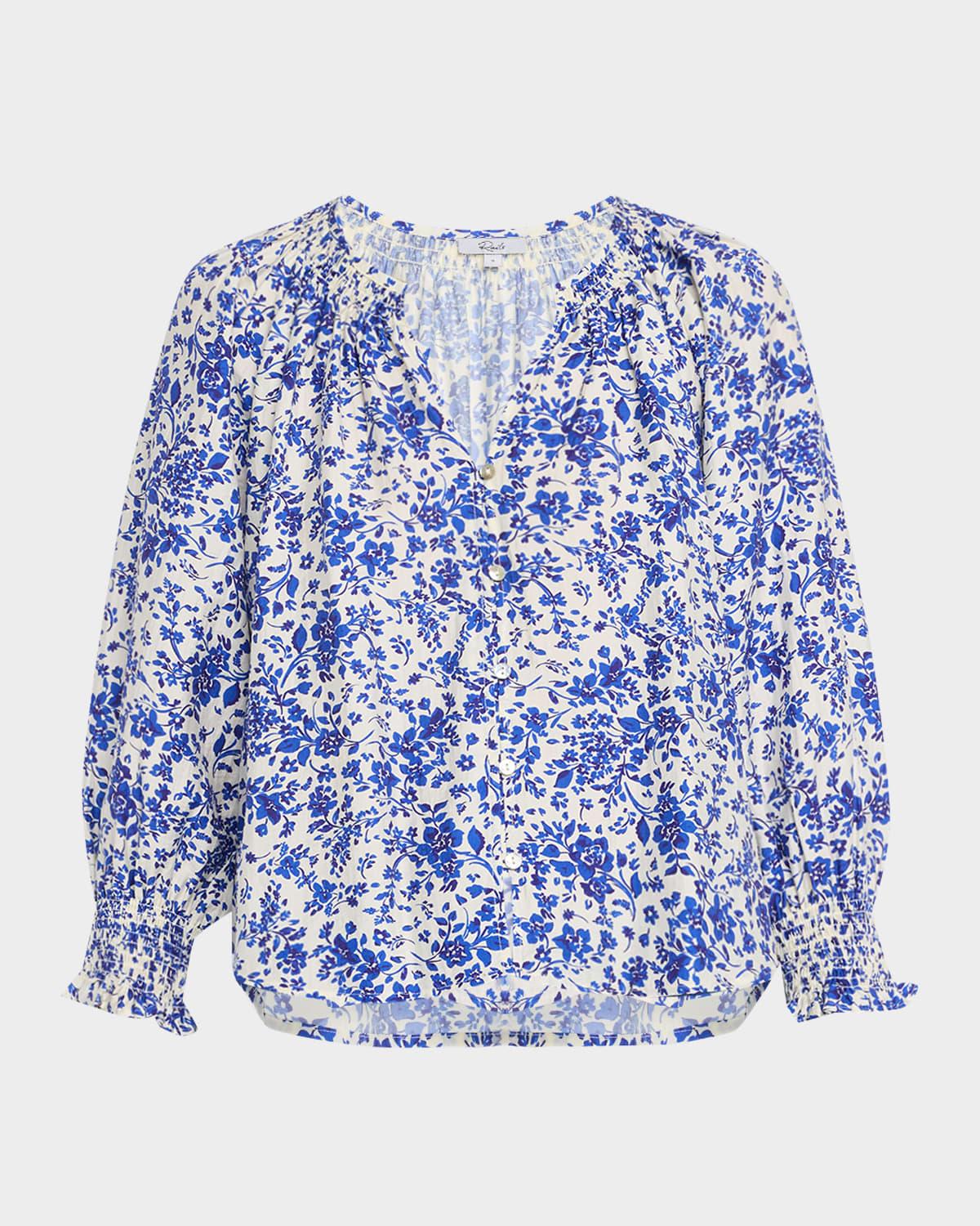 mariah floral three-quarter sleeve top