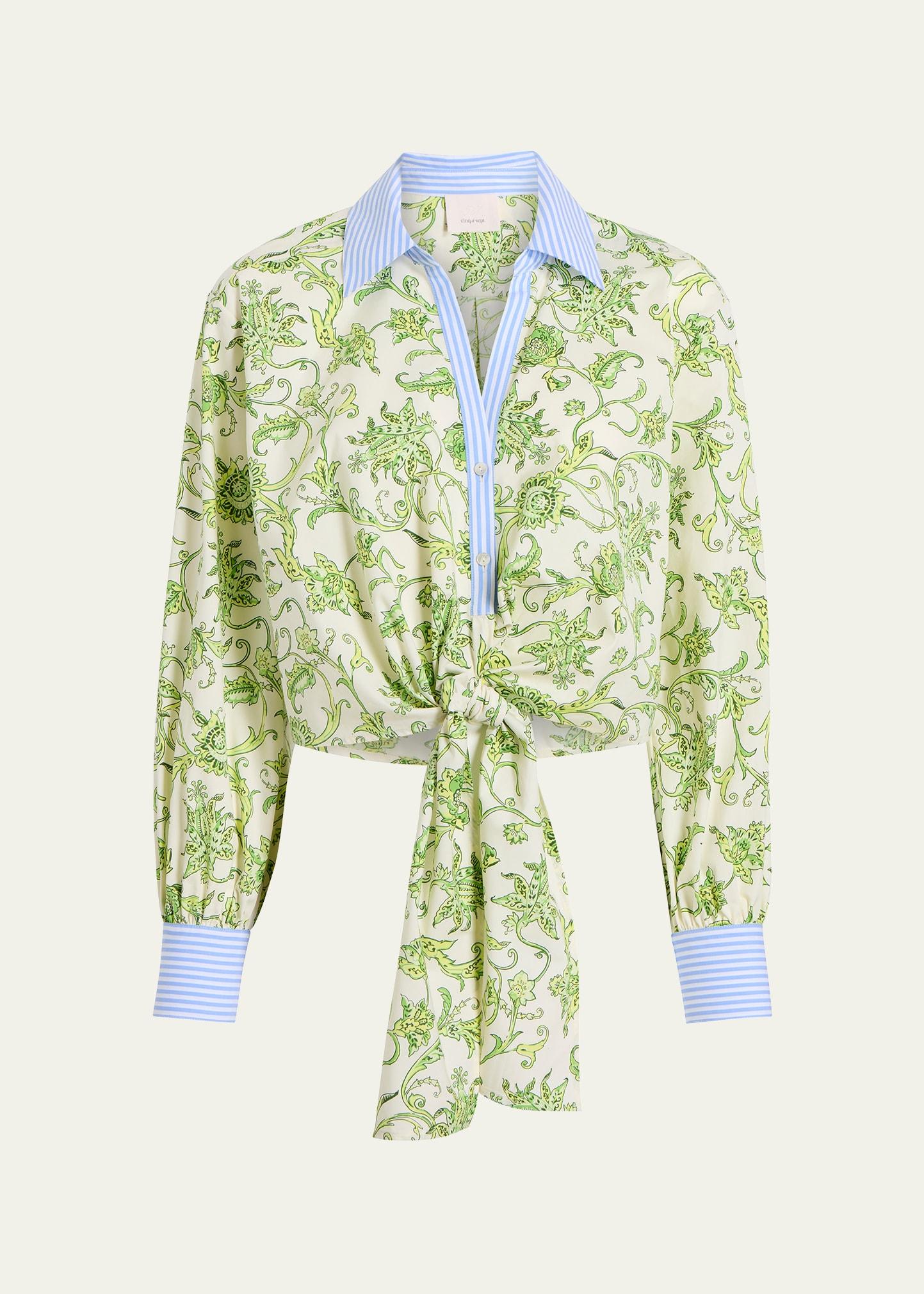 mariana long-sleeve ivy paisley top