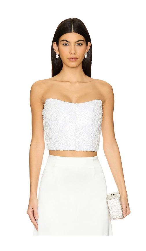 mariandree gaitan emily pearl top in white.