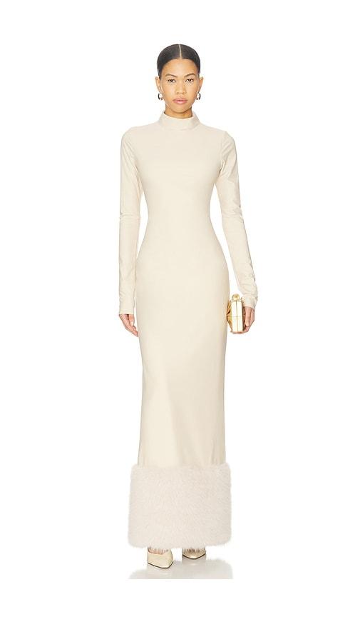 mariandree gaitan hannah dress in beige.