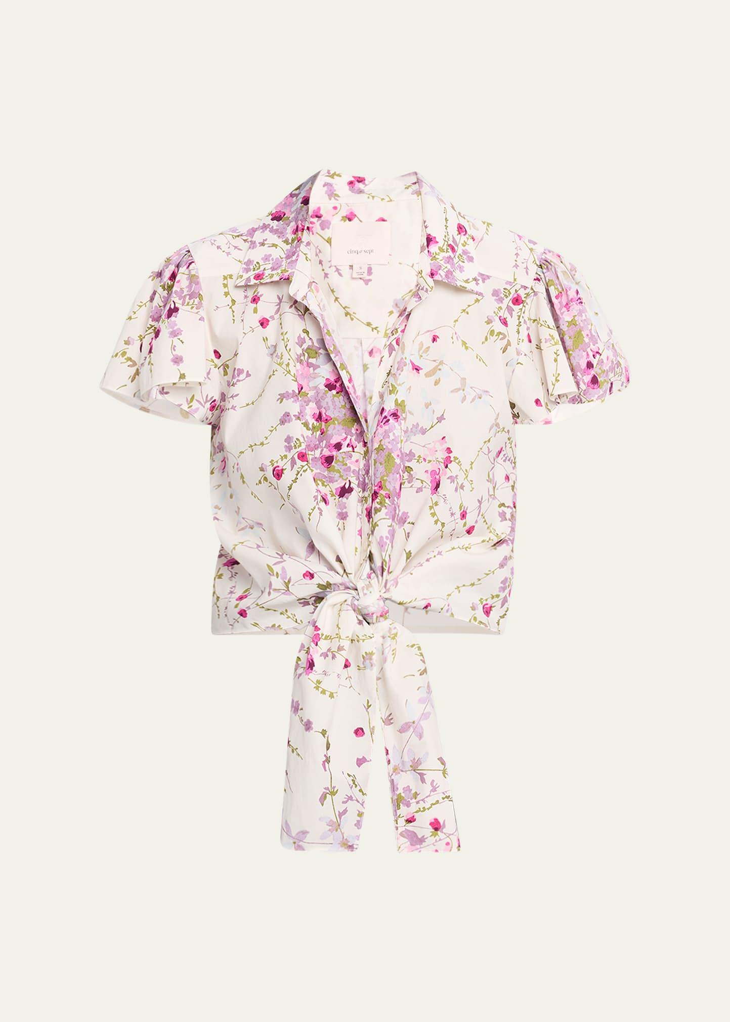 marianna tie-front midsummer bloom blouse