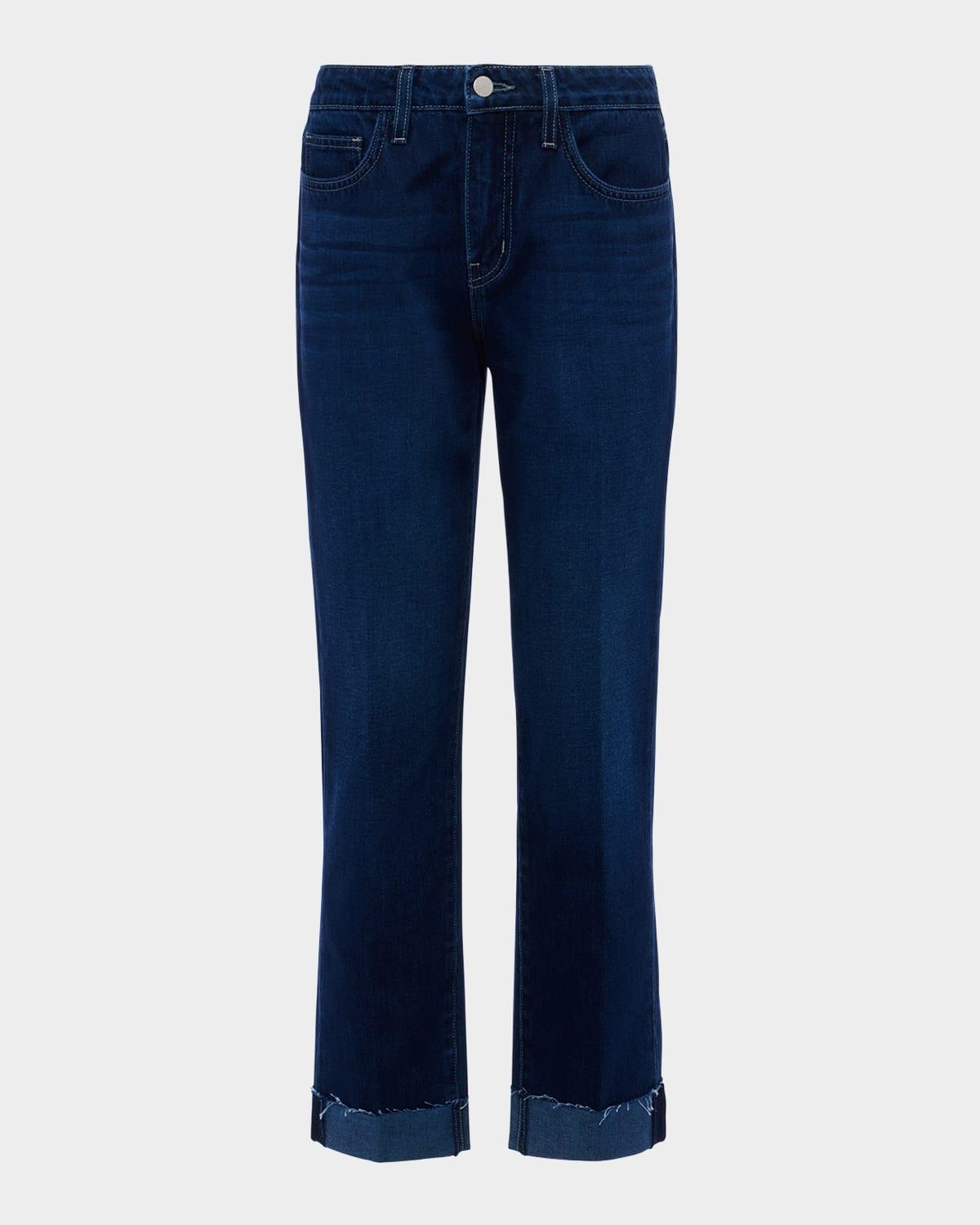 maribel high-rise straight cuffed jeans