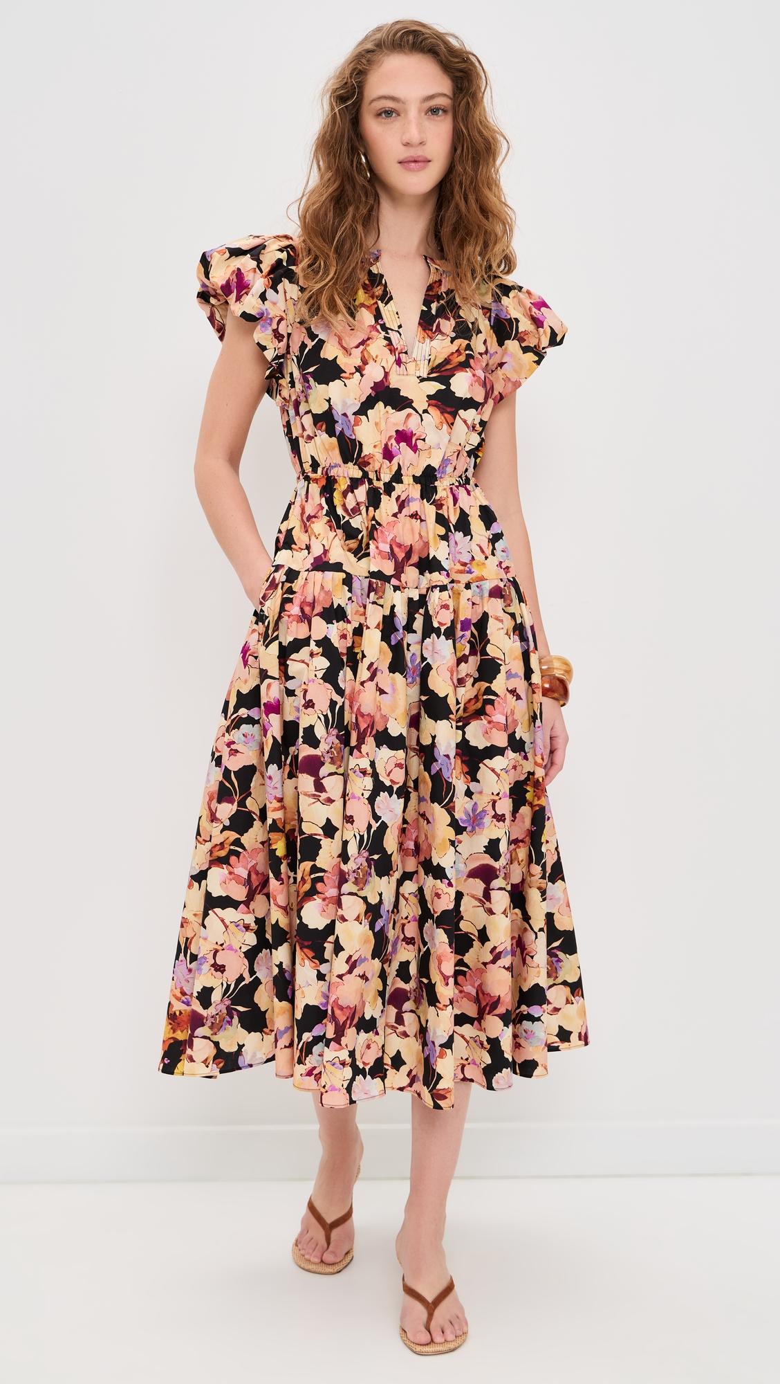 marin cotton midi dress