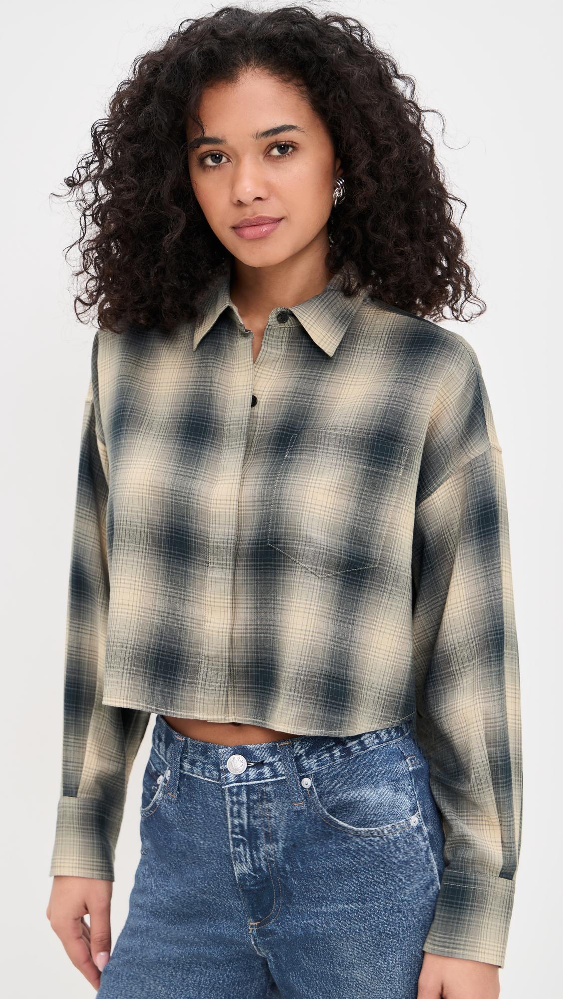 marin cropped plaid shirt