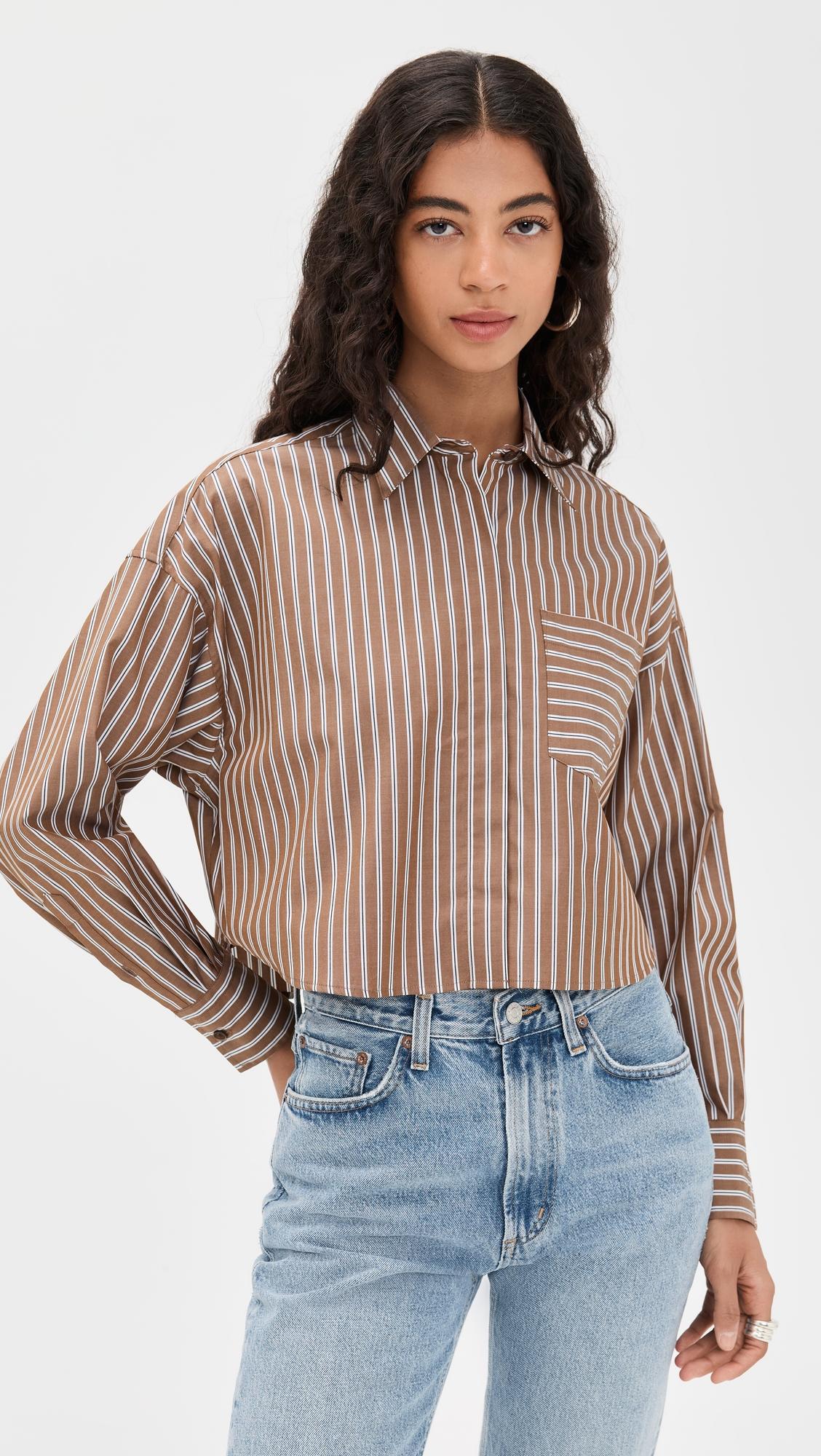 marin cropped striped shirt