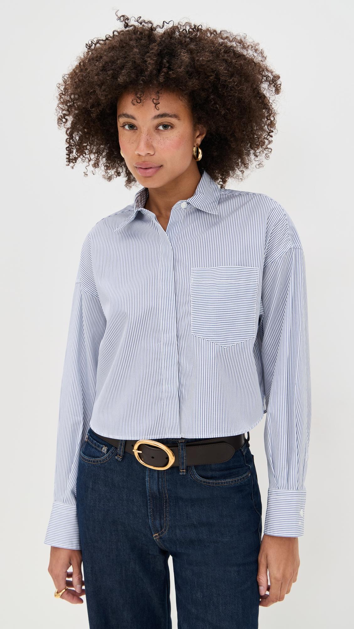 marin cropped striped shirt