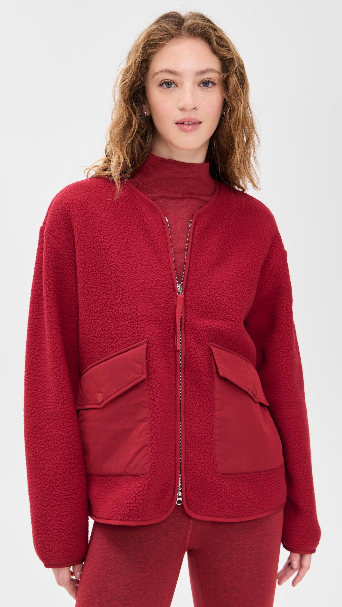 marina collarless fleece jacket