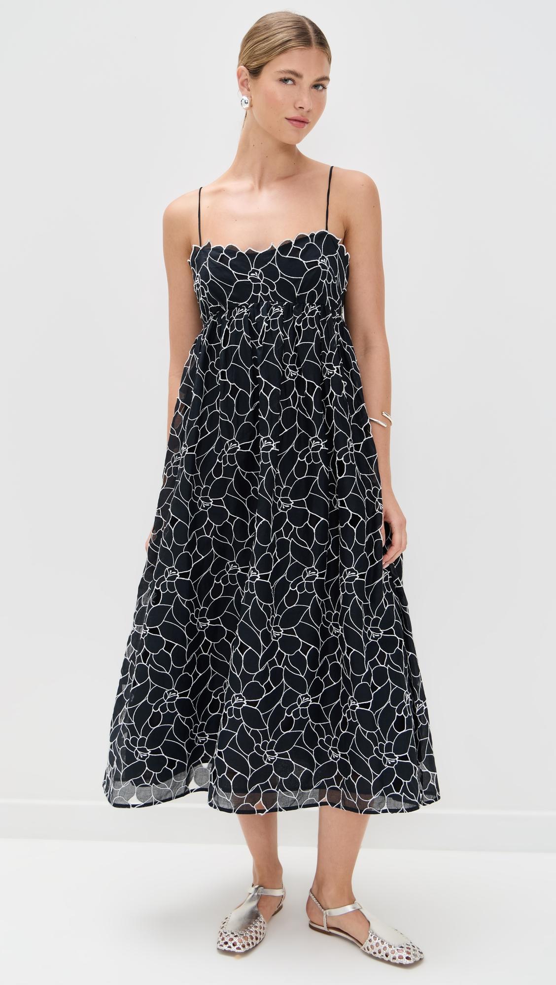 marina empire cami midi dress