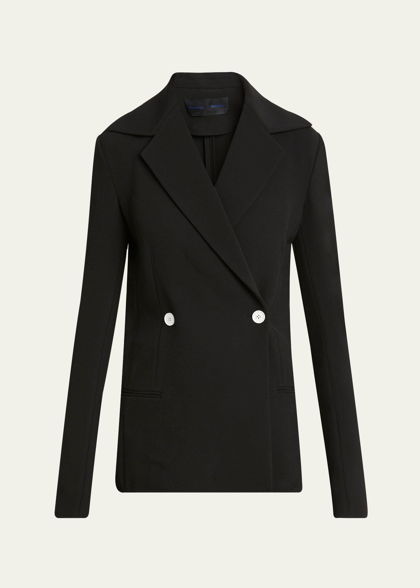 marine double breasted bi-stretch suiting jacket