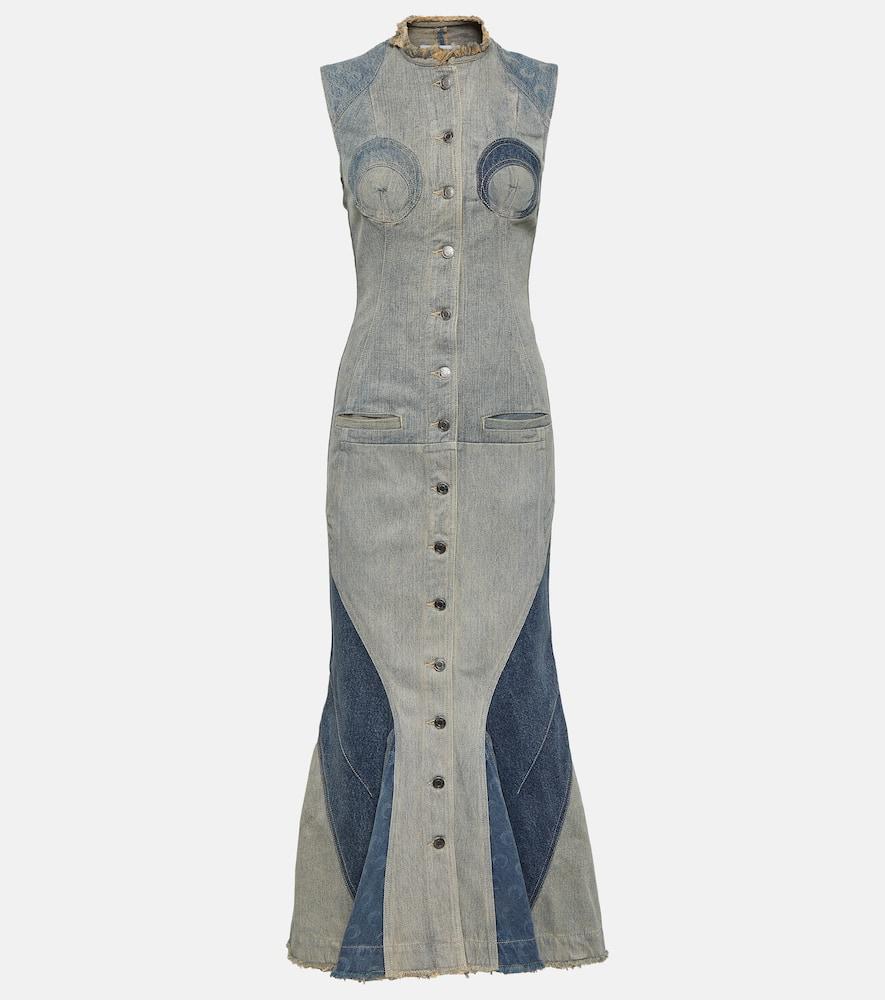marine serre all over moon denim maxi dress