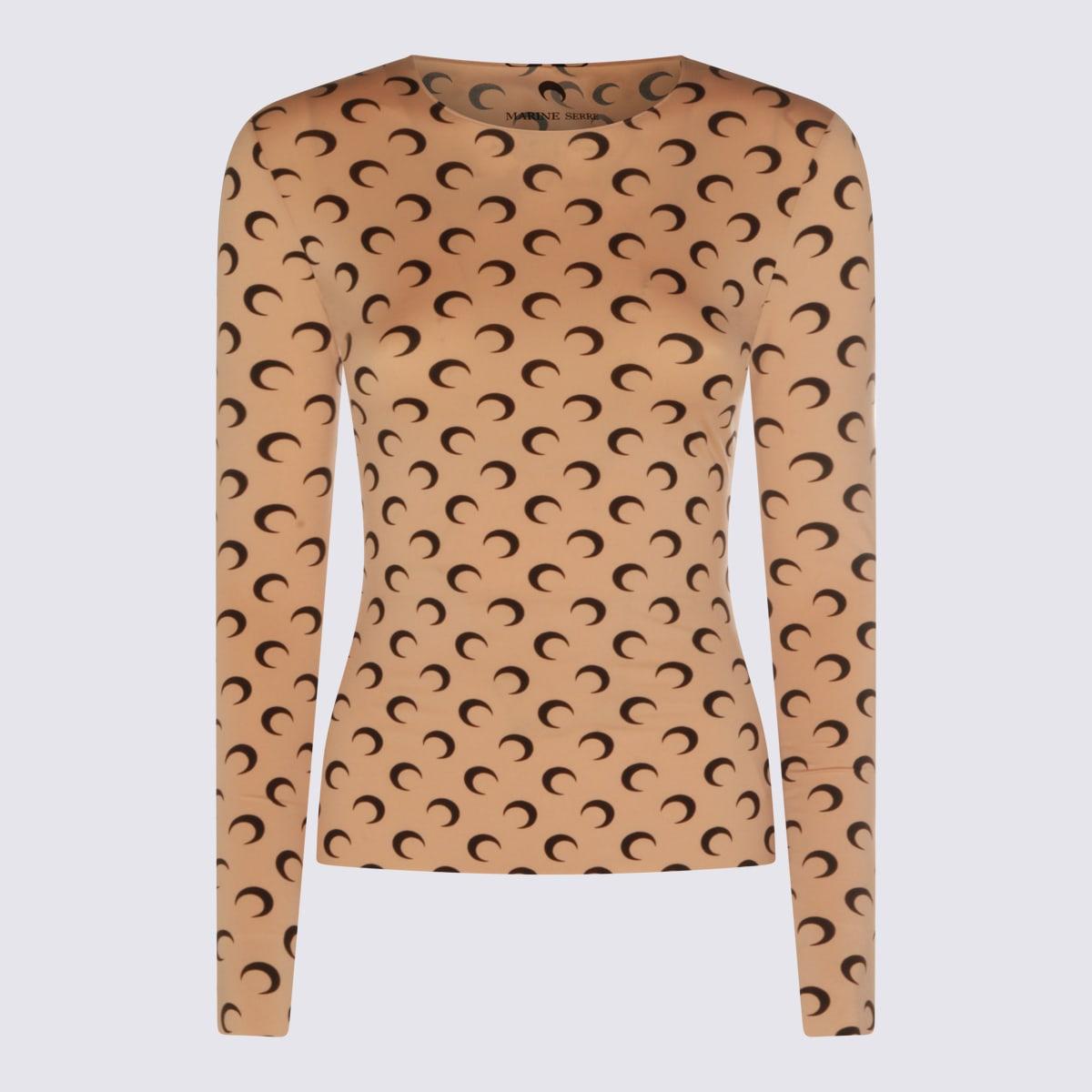 marine serre beige and black top