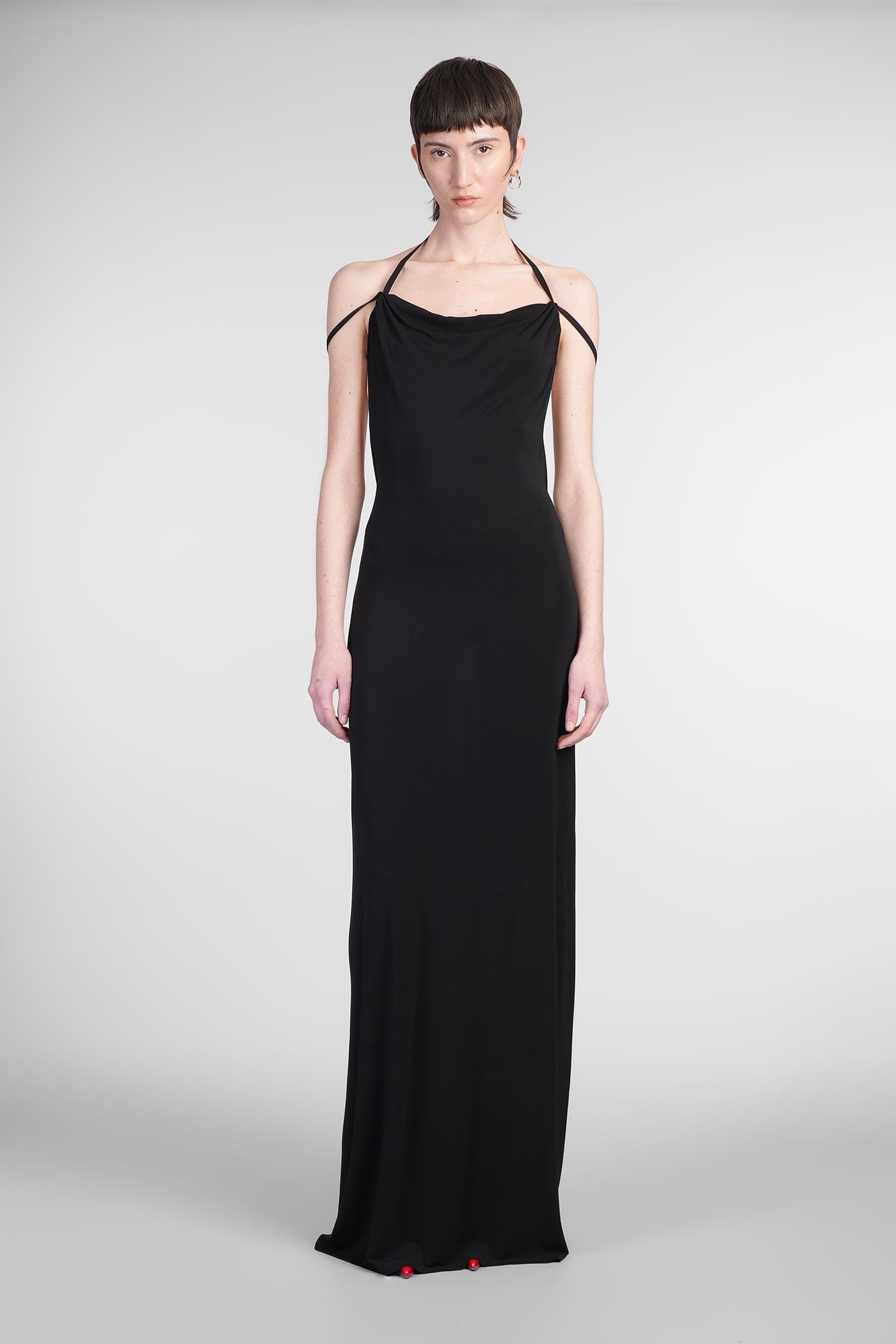 marine serre long dress in black viscose
