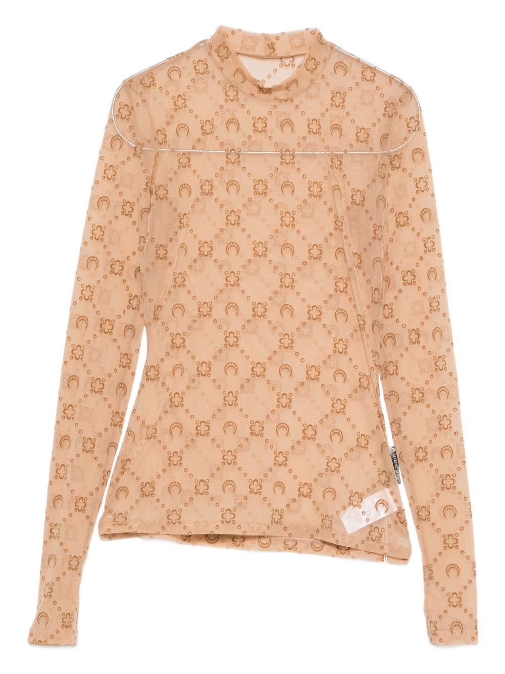 marine serre monogram high-neck top