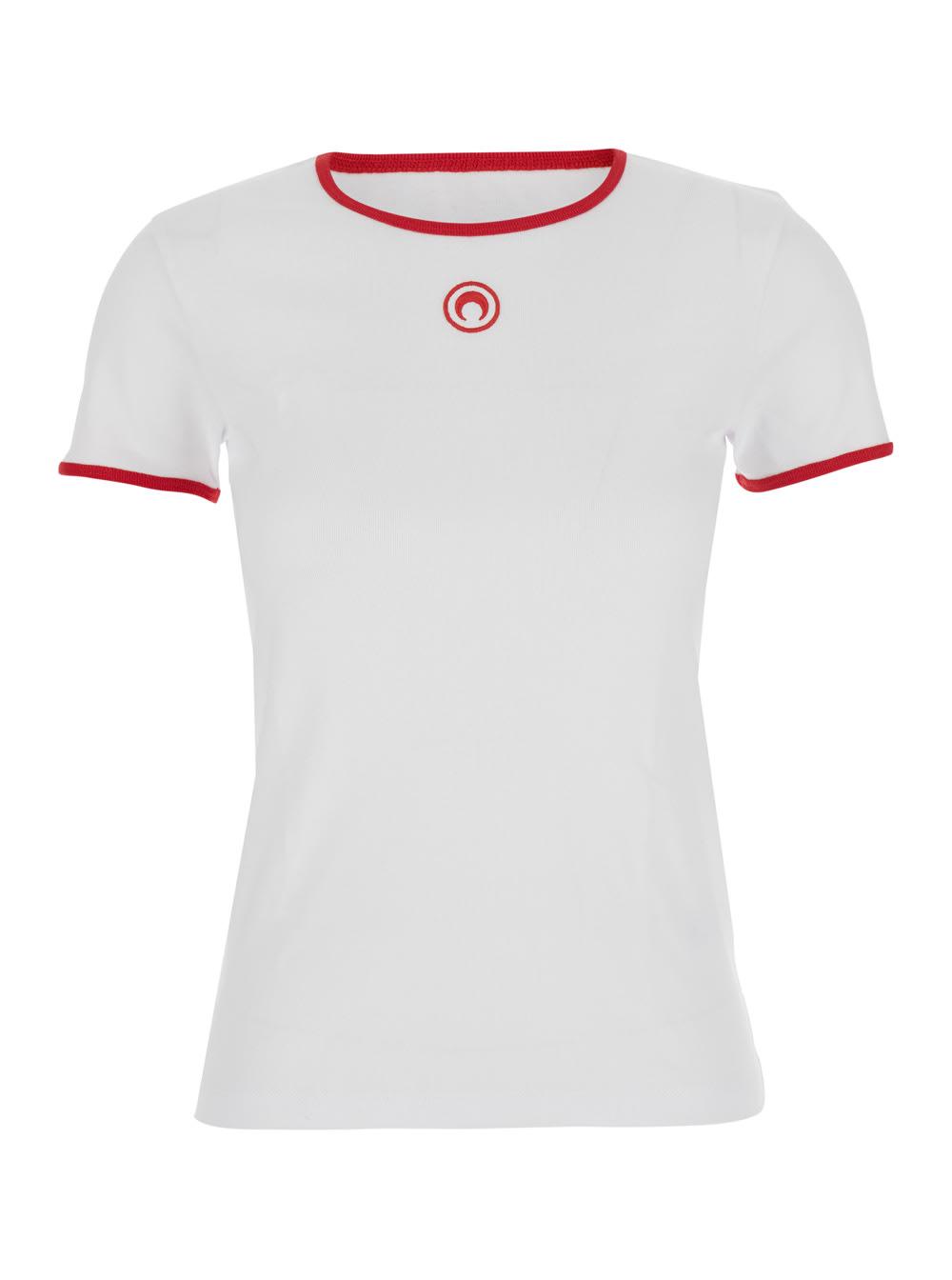 marine serre moon logo bicolor jersey ss t-shirt