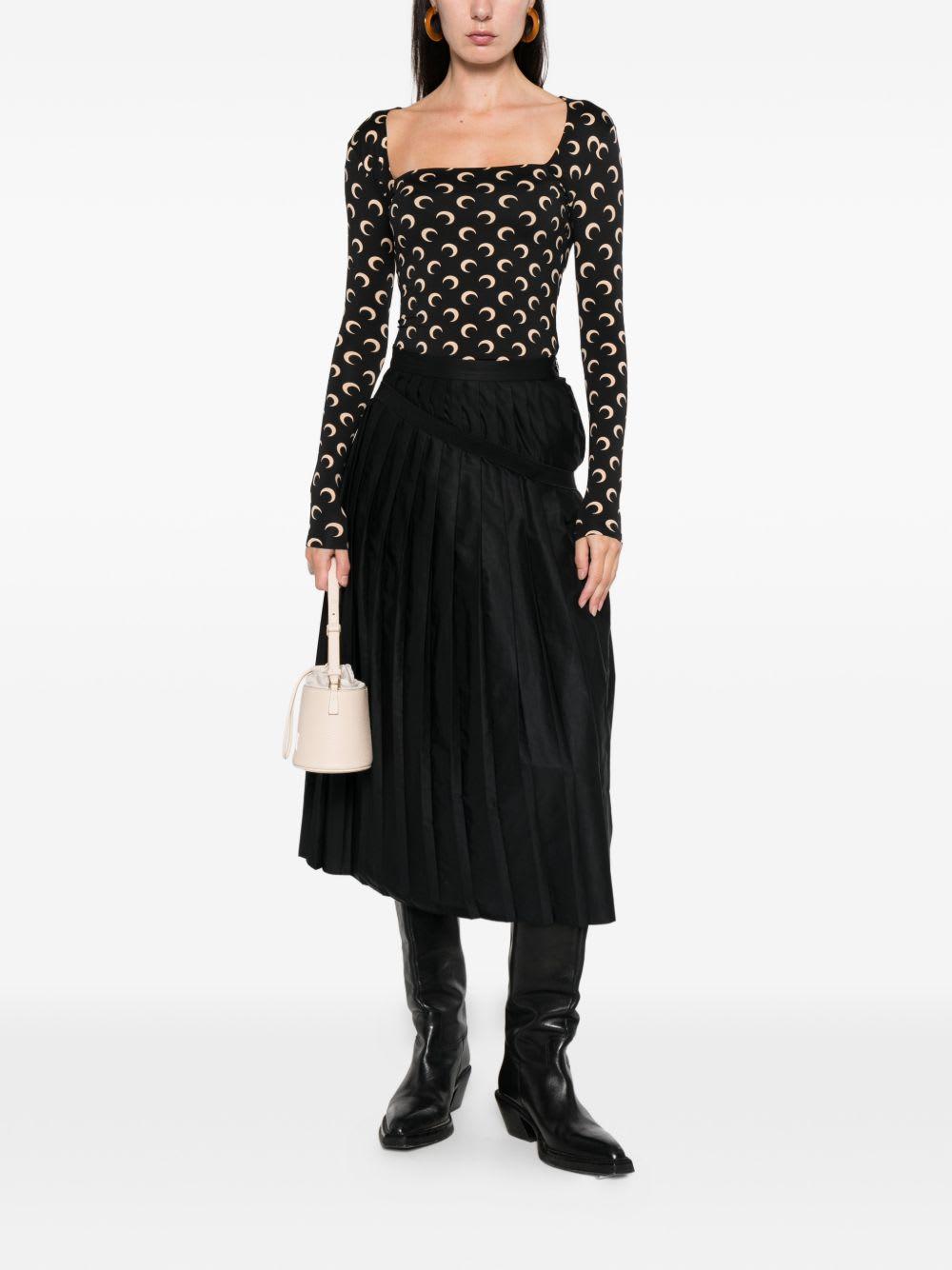 marine serre moon print square-neck top