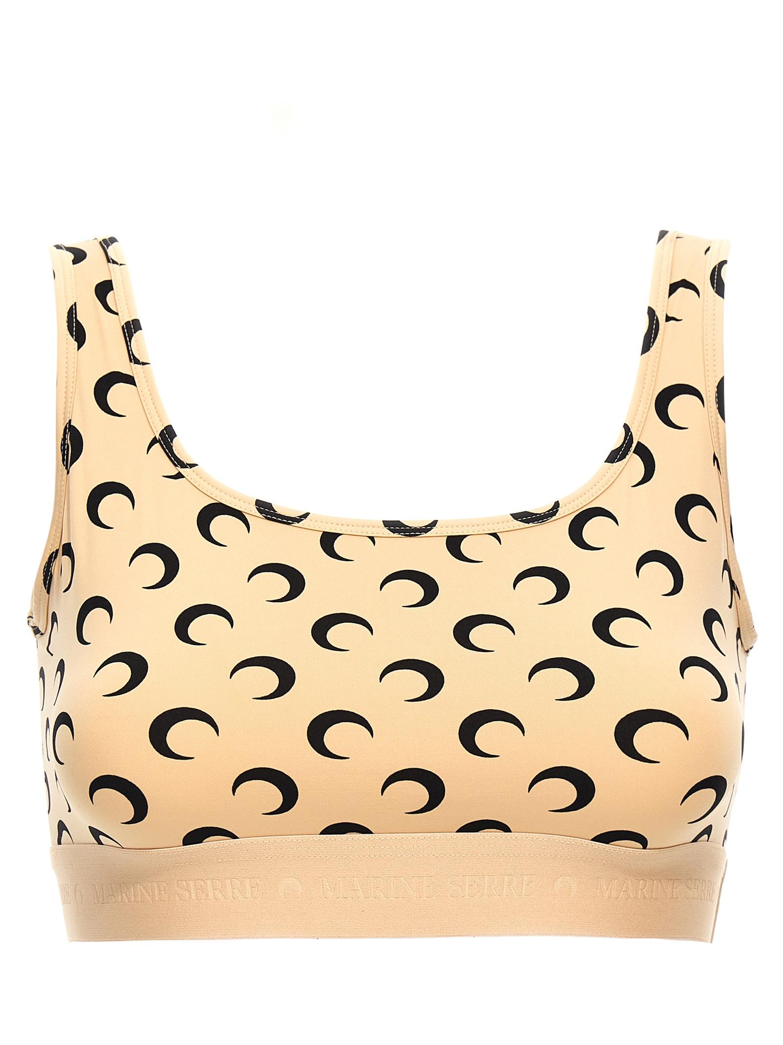 marine serre moon printed jersey cropped top