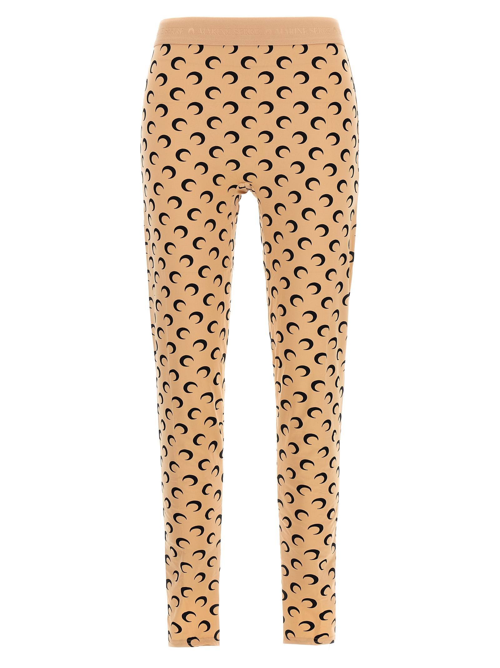 marine serre moon printed leggings beige polyamide - women