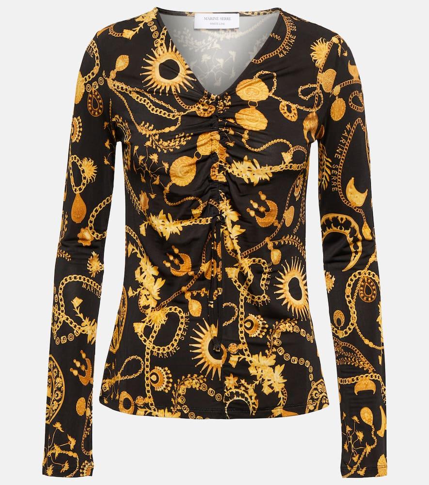 marine serre printed ruched top