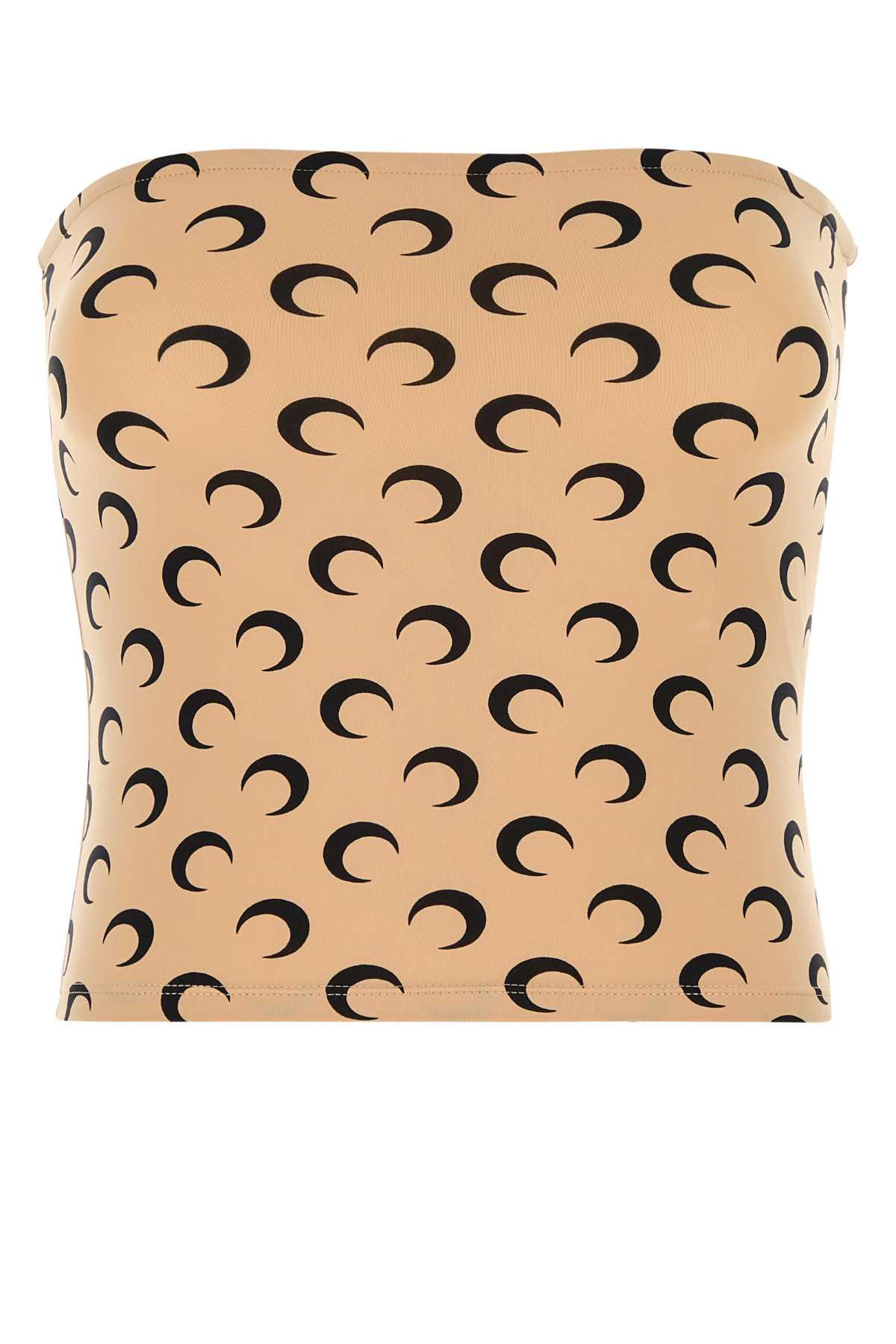 marine serre printed stretch nylon crop top