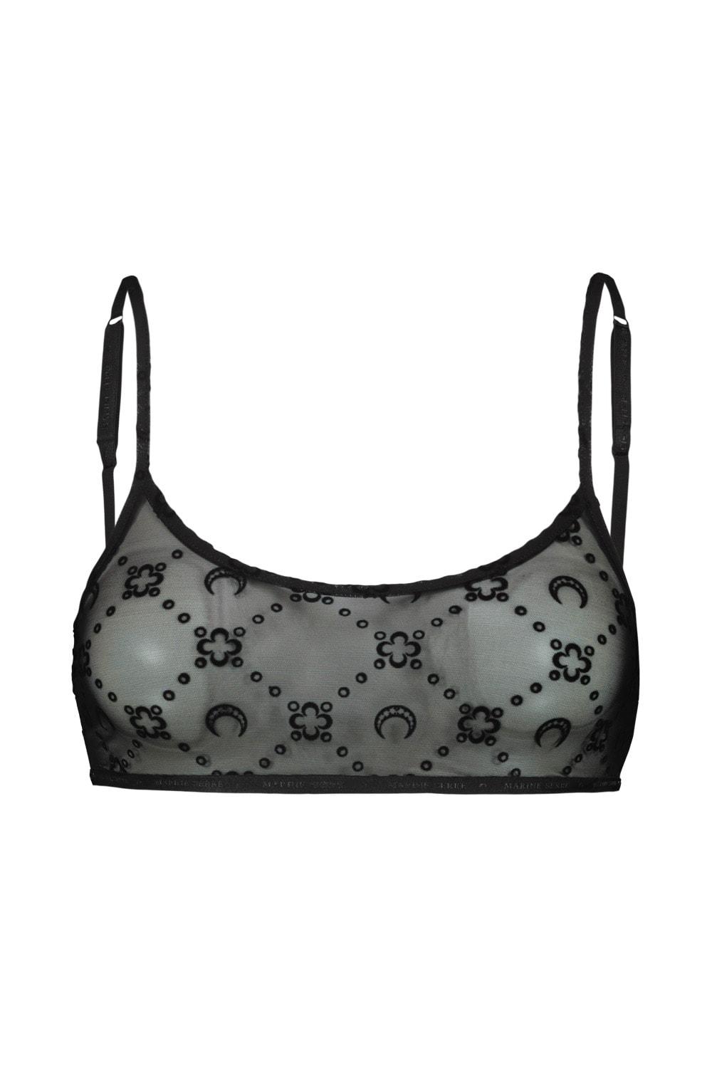 marine serre recycled mesh flock bralette