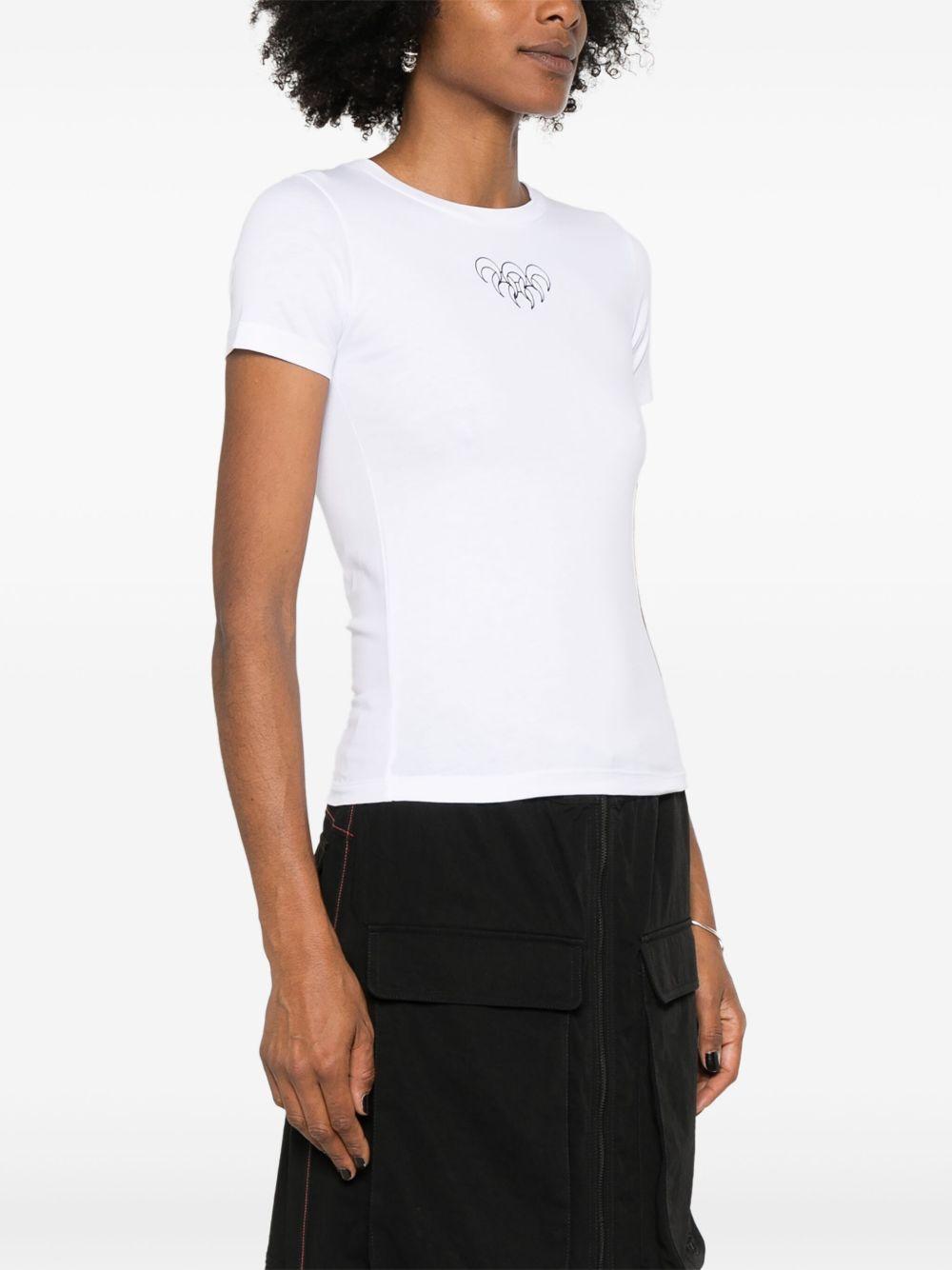 marine serre t-shirts and polos bianco organic cotton - women