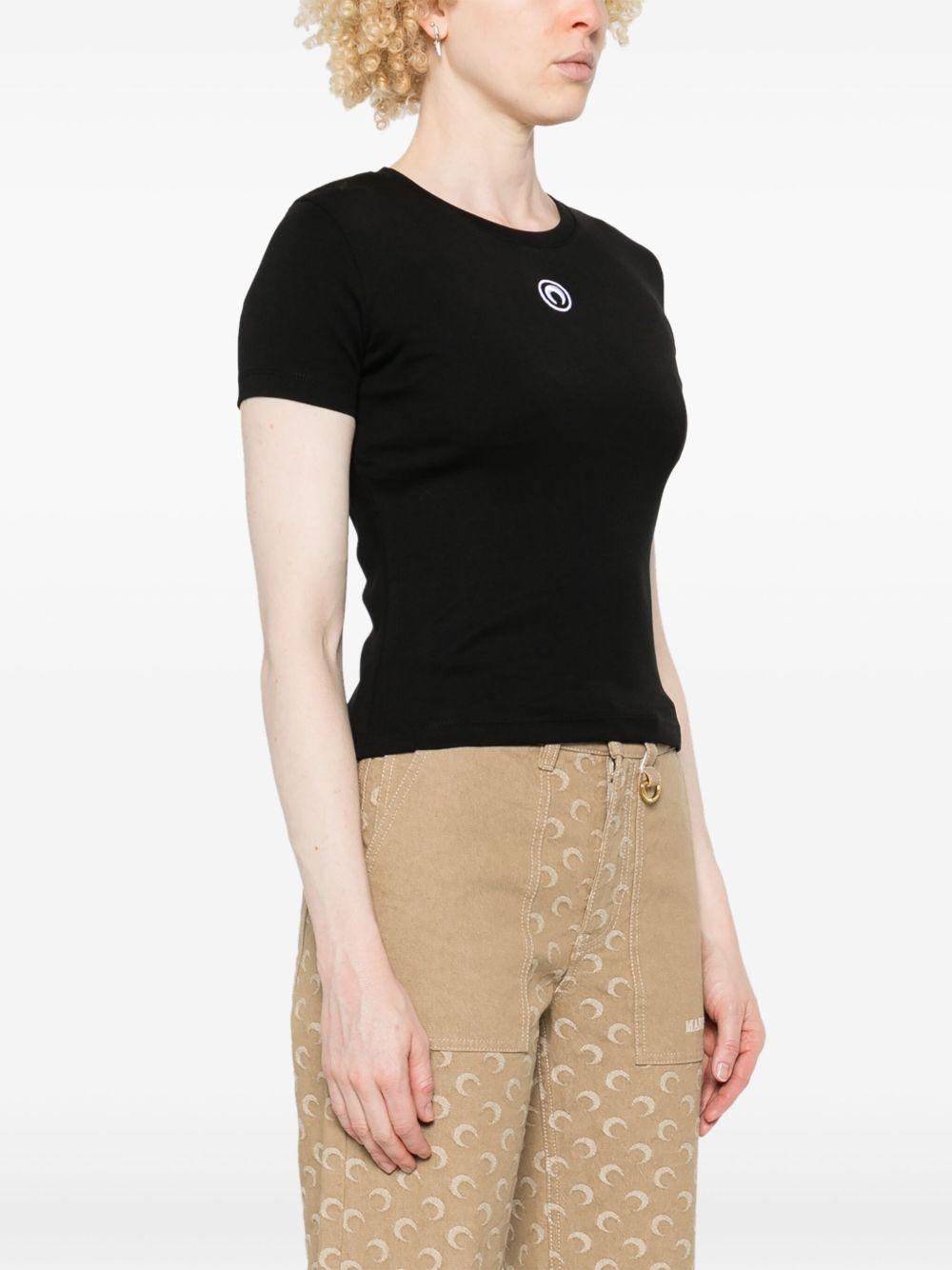 marine serre t-shirts and polos black cotton - women