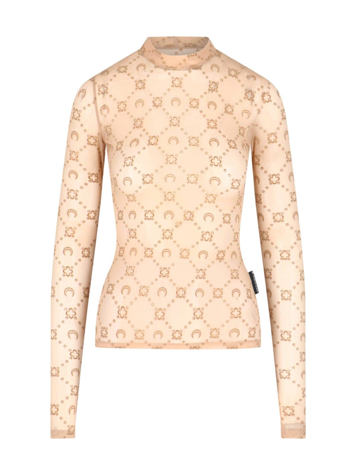 marine serre top moonogram mesh flock