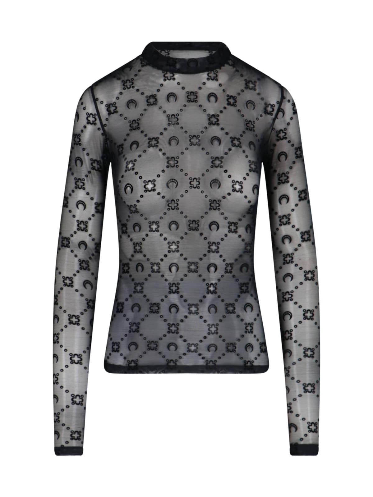 marine serre top moonogram mesh flock