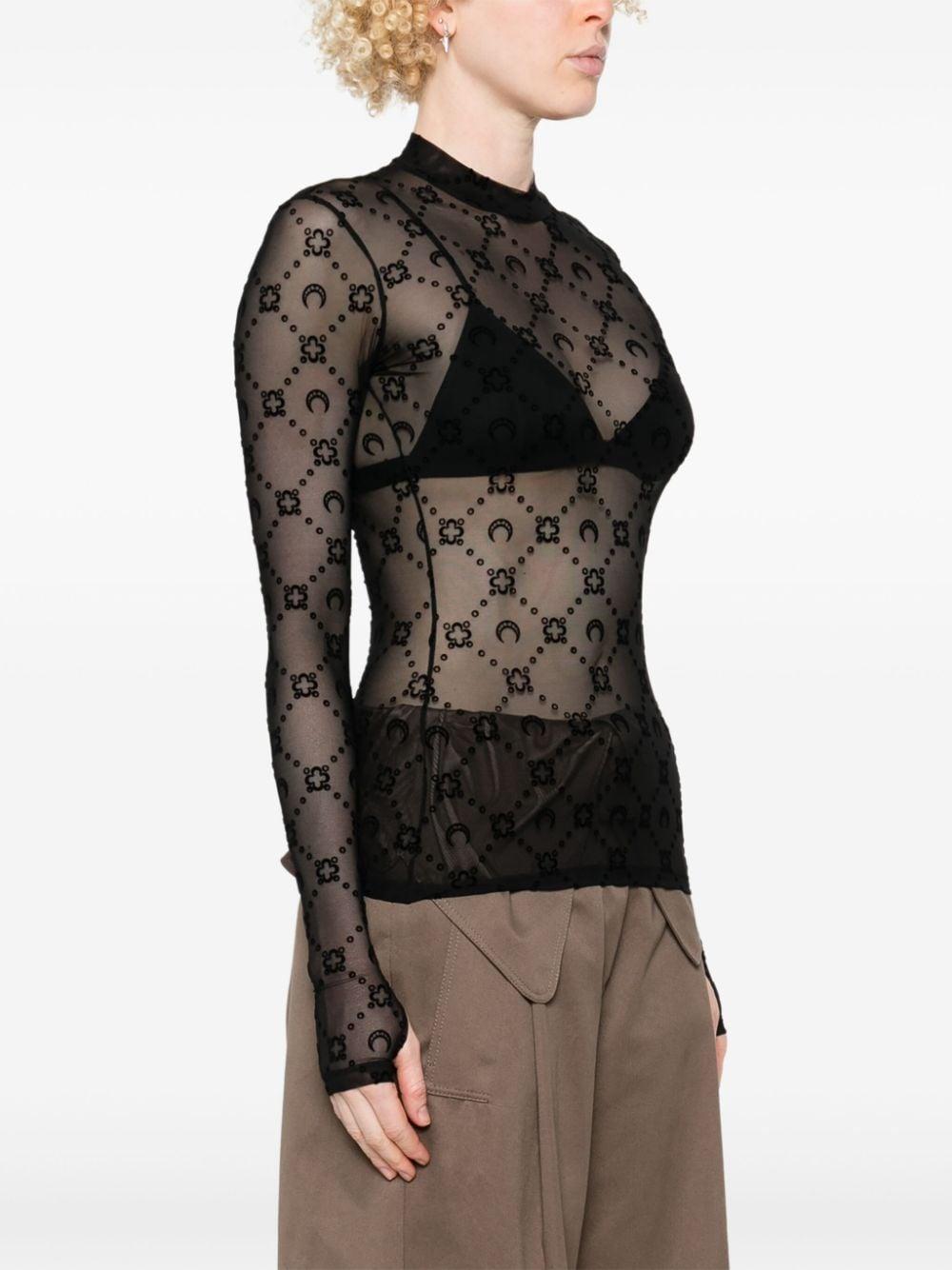 marine serre top nero recycled polyamide - women