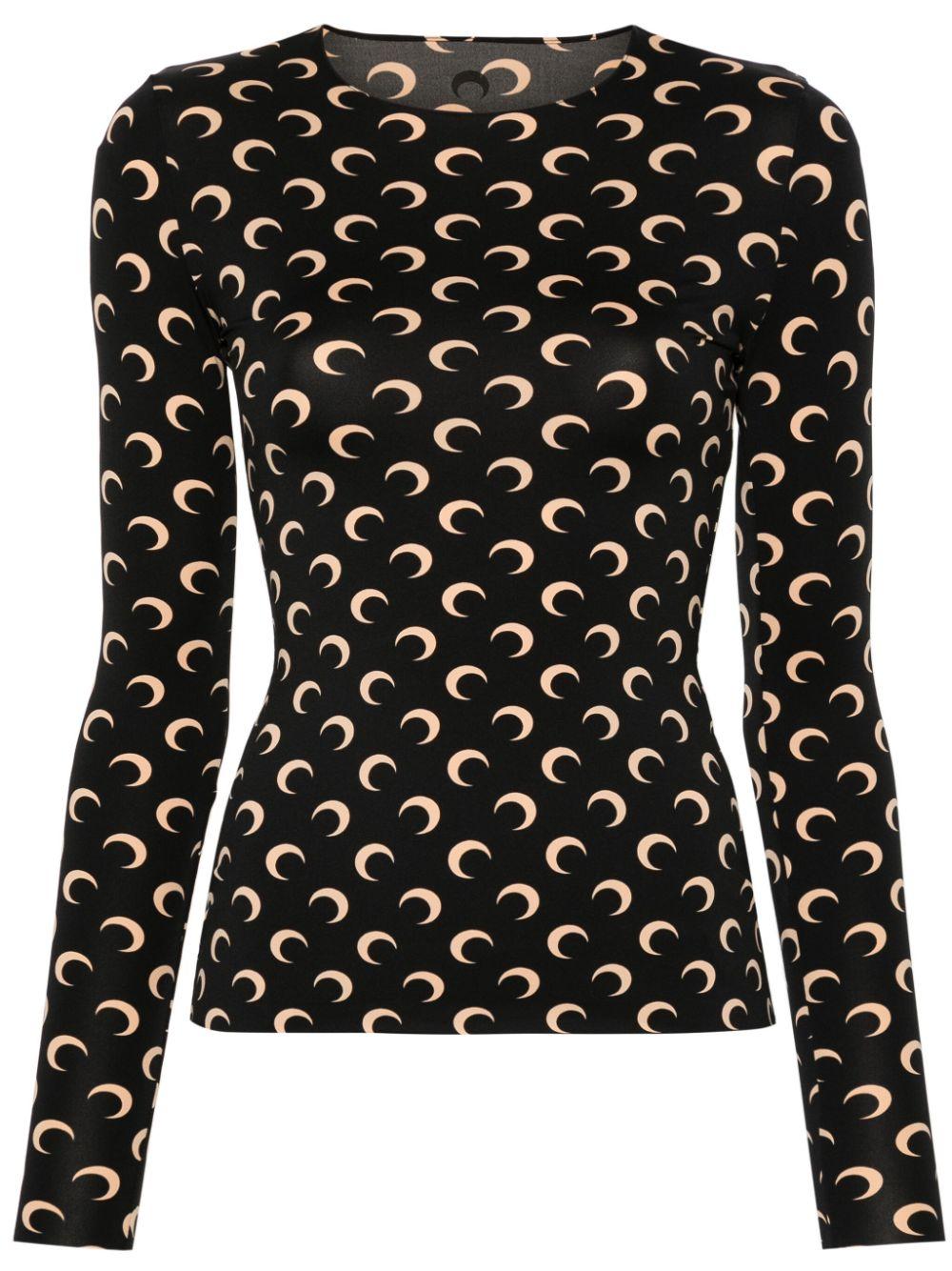 marine serre top nero recycled polyamide - women