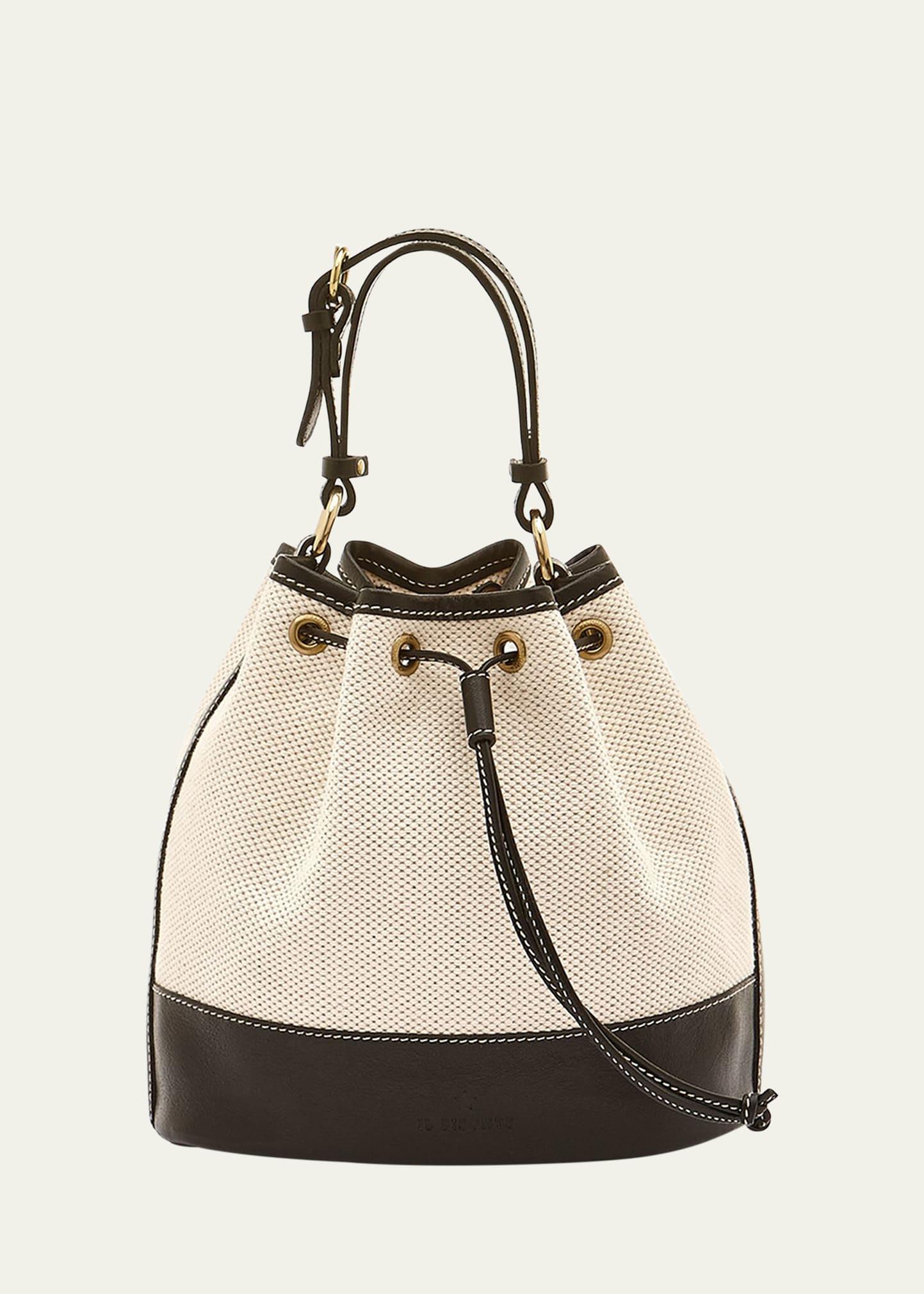 marini drawstring canvas bucket bag