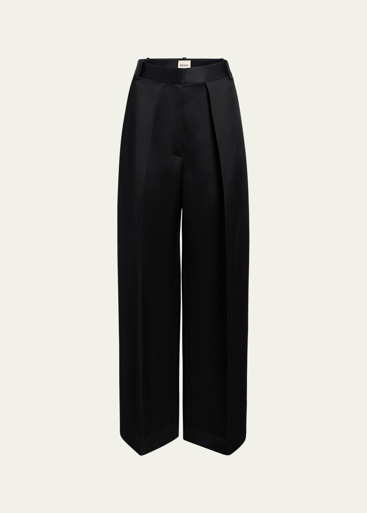 marinta pintuck wide leg pants
