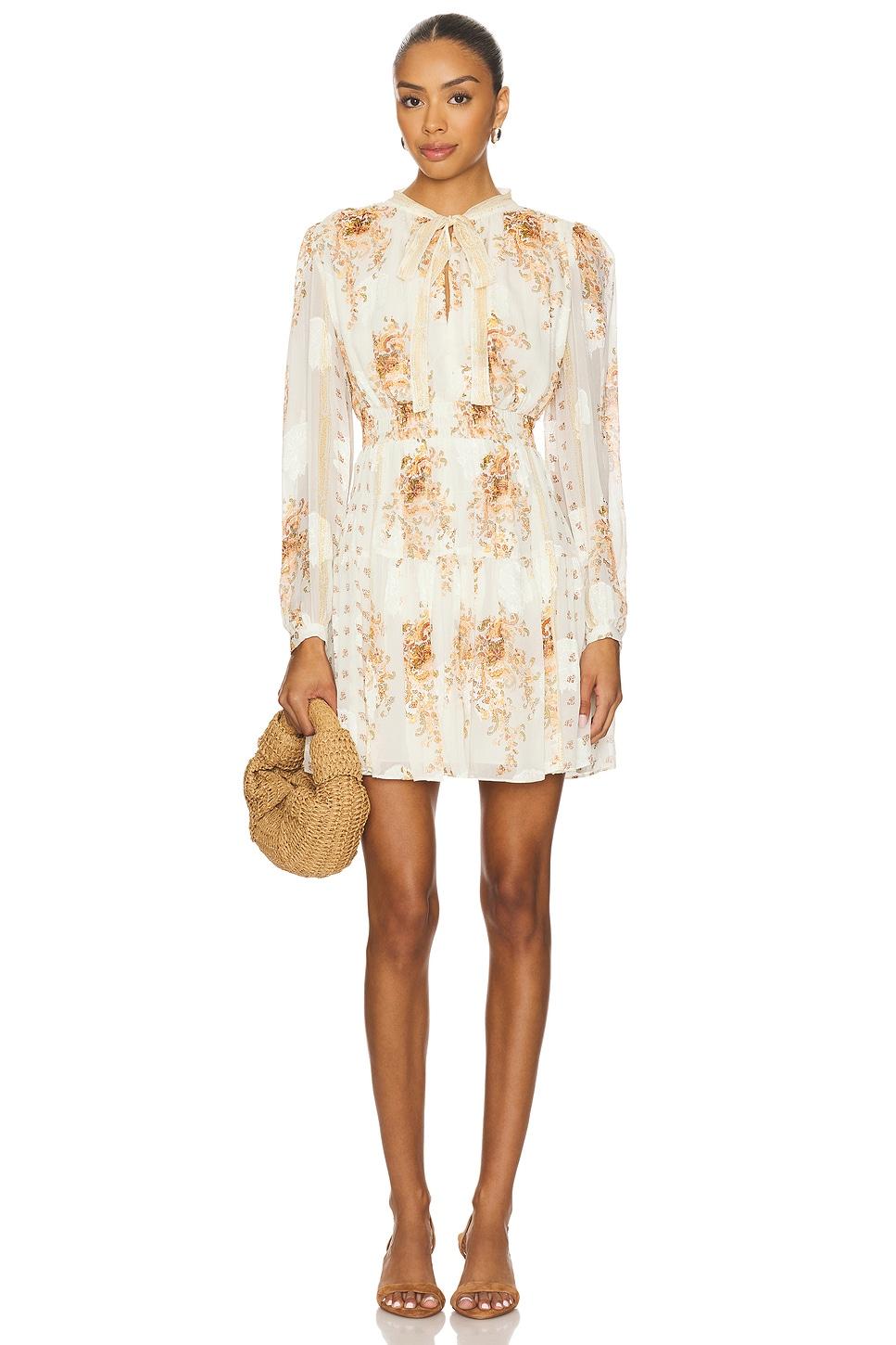 maris necktie long sleeve mini dress