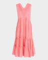 marisa tiered lace-trim cotton midi dress